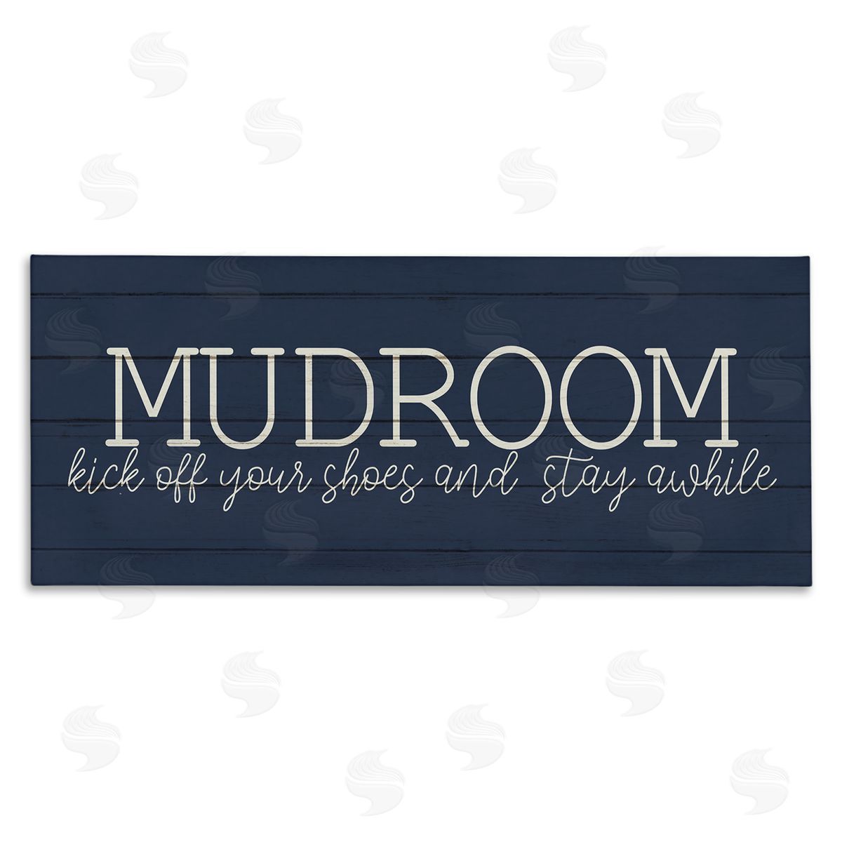 Kim Allen Mudroom Kick Off Shoes Phrase Rustic Grain Pattern