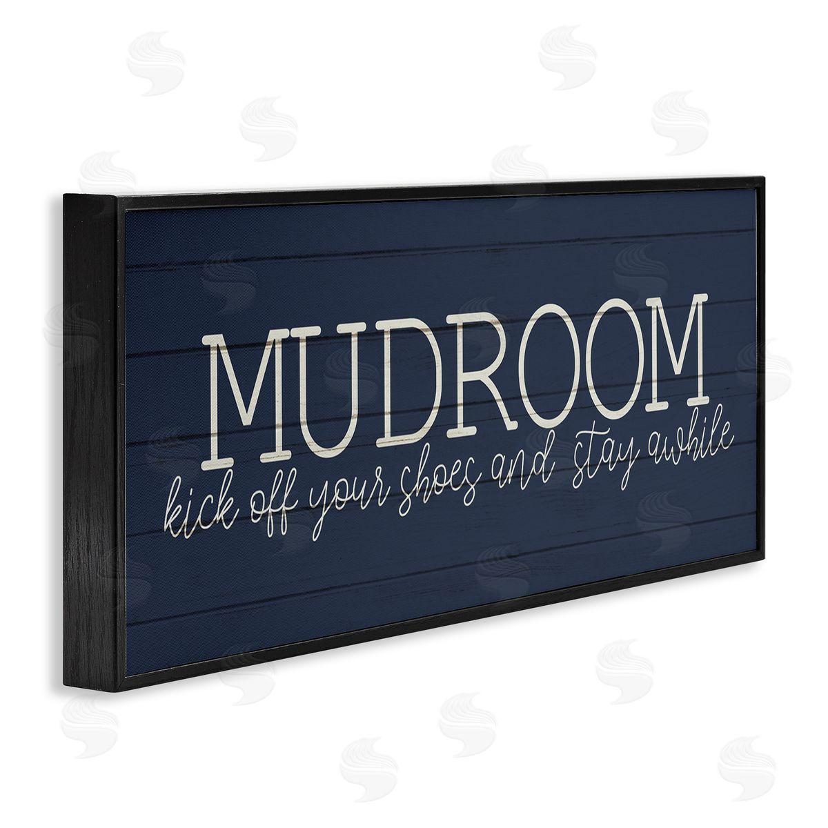 Kim Allen Mudroom Kick Off Shoes Phrase Rustic Grain Pattern