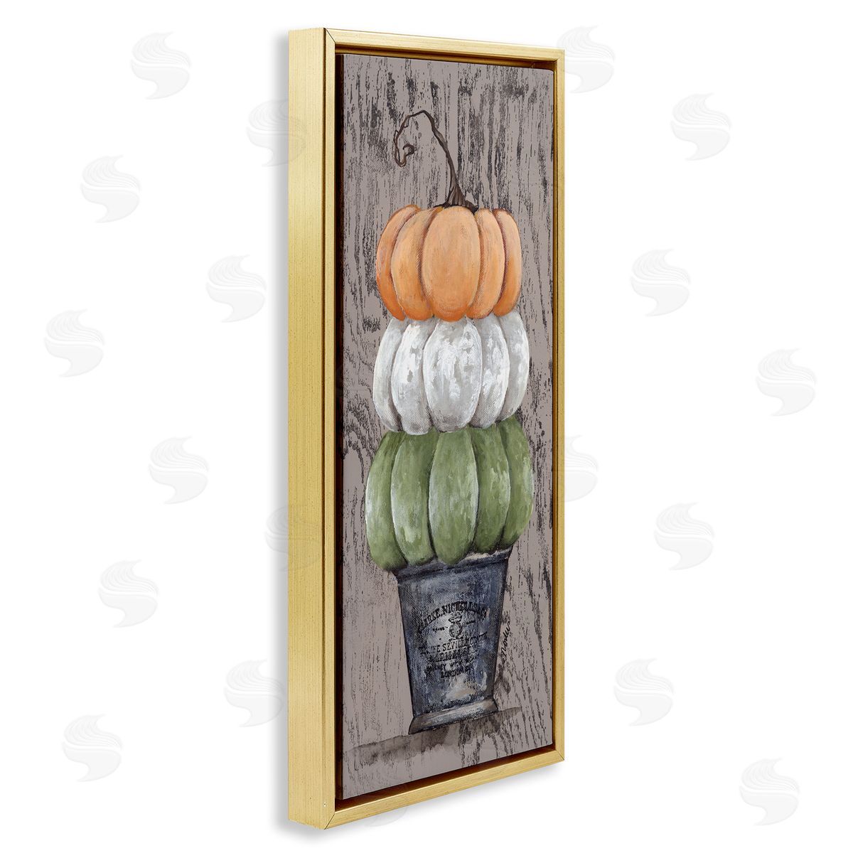 Julie Norkus Rustic Pumpkin Gourd Harvest Produce Grain Pattern