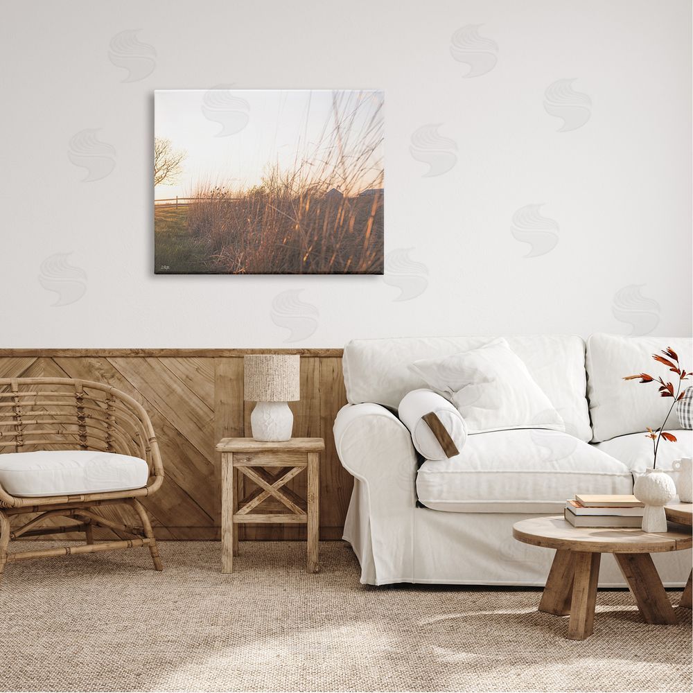 Donnie Quillen Countryside Field Tall Grass Summer Sunshine Rays  Canvas Wall Art Print in Room