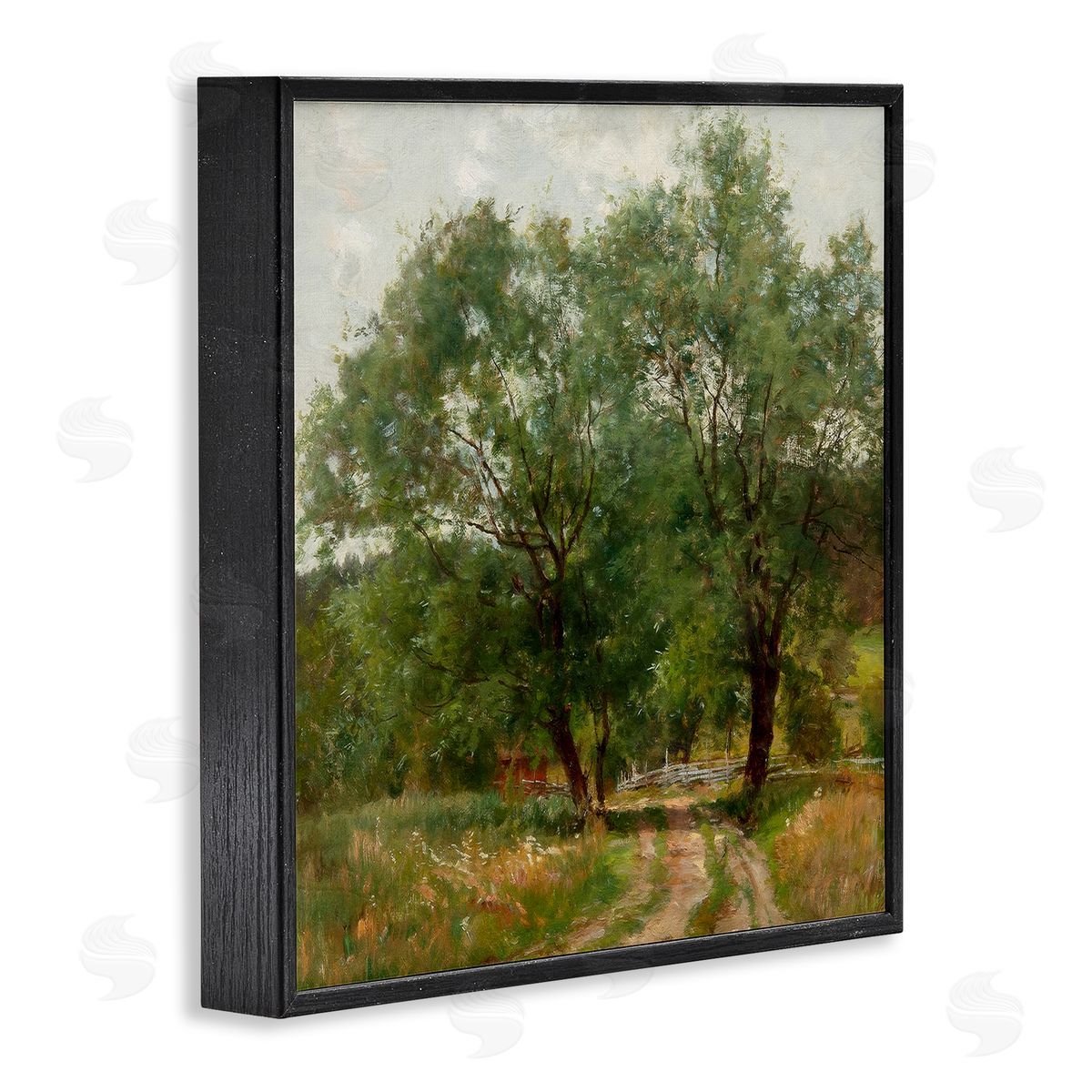 Alpenglow Workshop Dirt Road Path Trees Rural Detailed Painting Black Framed Glicee Wall Art Print