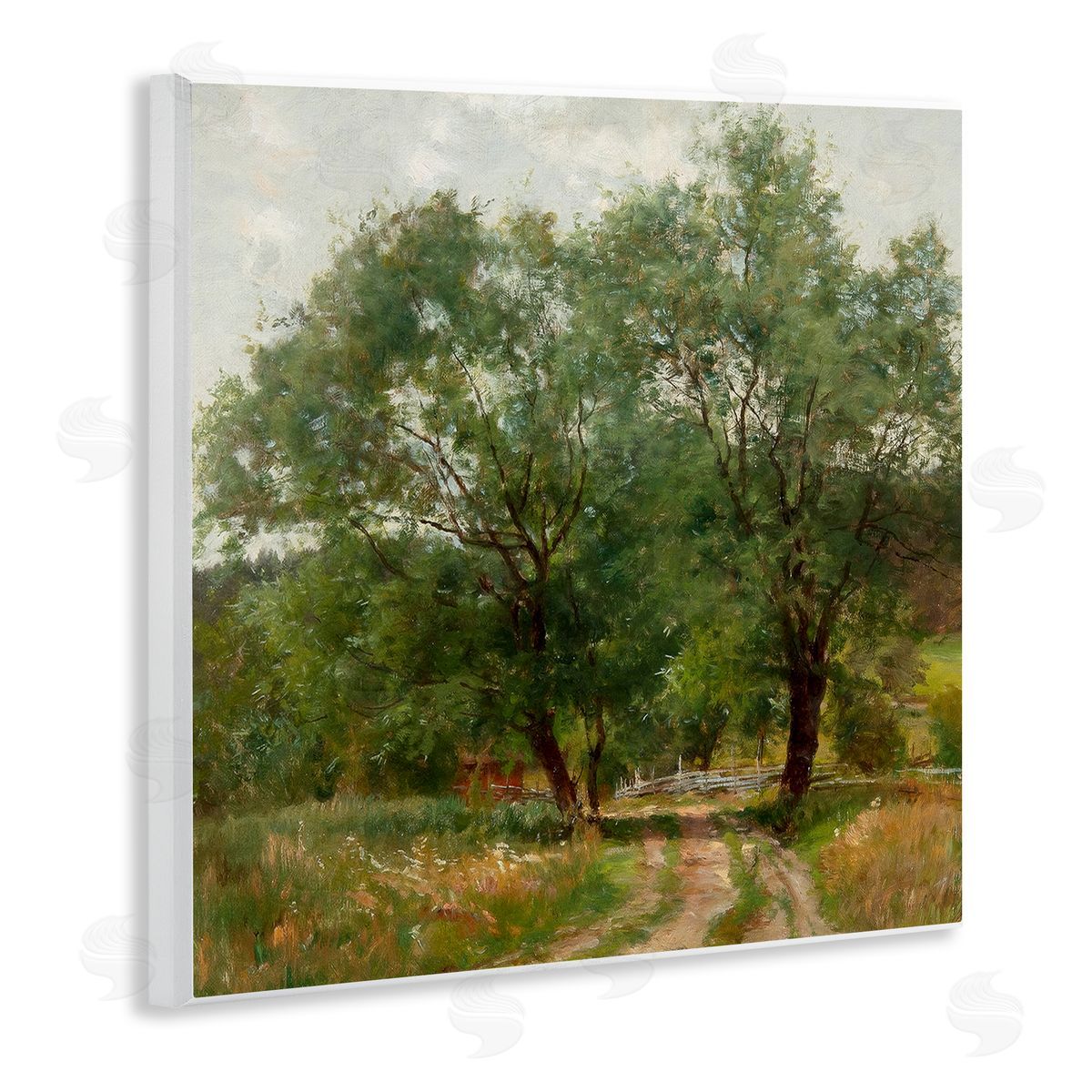 Alpenglow Workshop Dirt Road Path Trees Rural Detailed Painting Wooden Wall Plaque Art Print