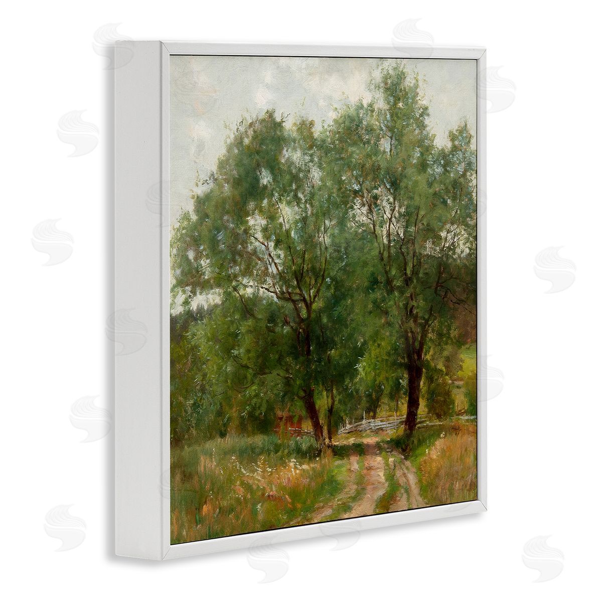 Alpenglow Workshop Dirt Road Path Trees Rural Detailed Painting White Framed Glicee Wall Art Print