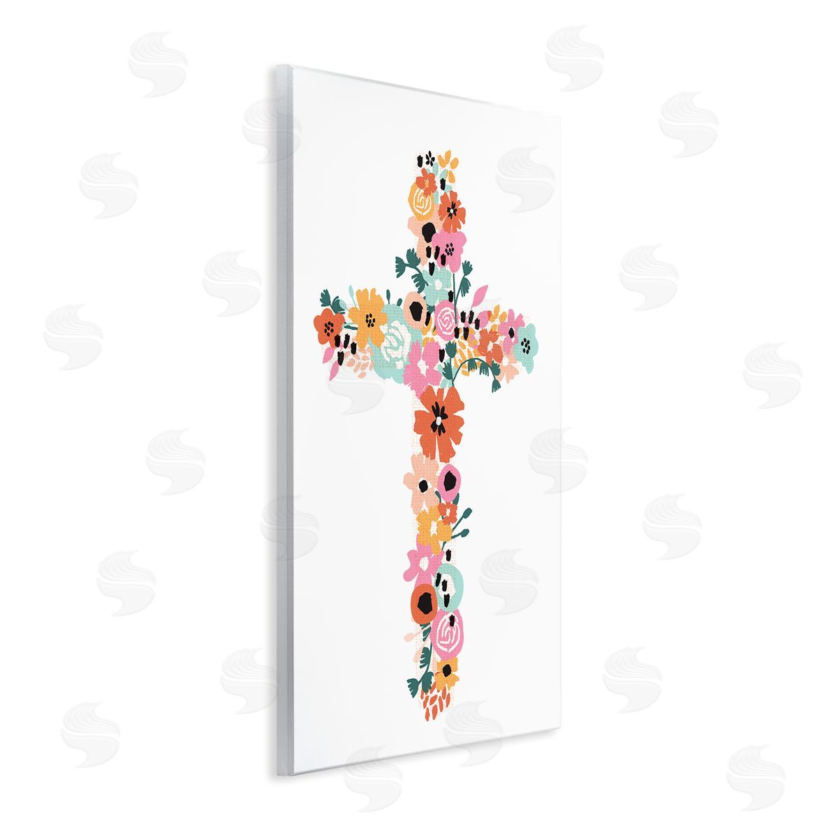 Jess Bruggink Bold Flowers Cross Symbol Floral Arrangement Wall Plaque Art Print