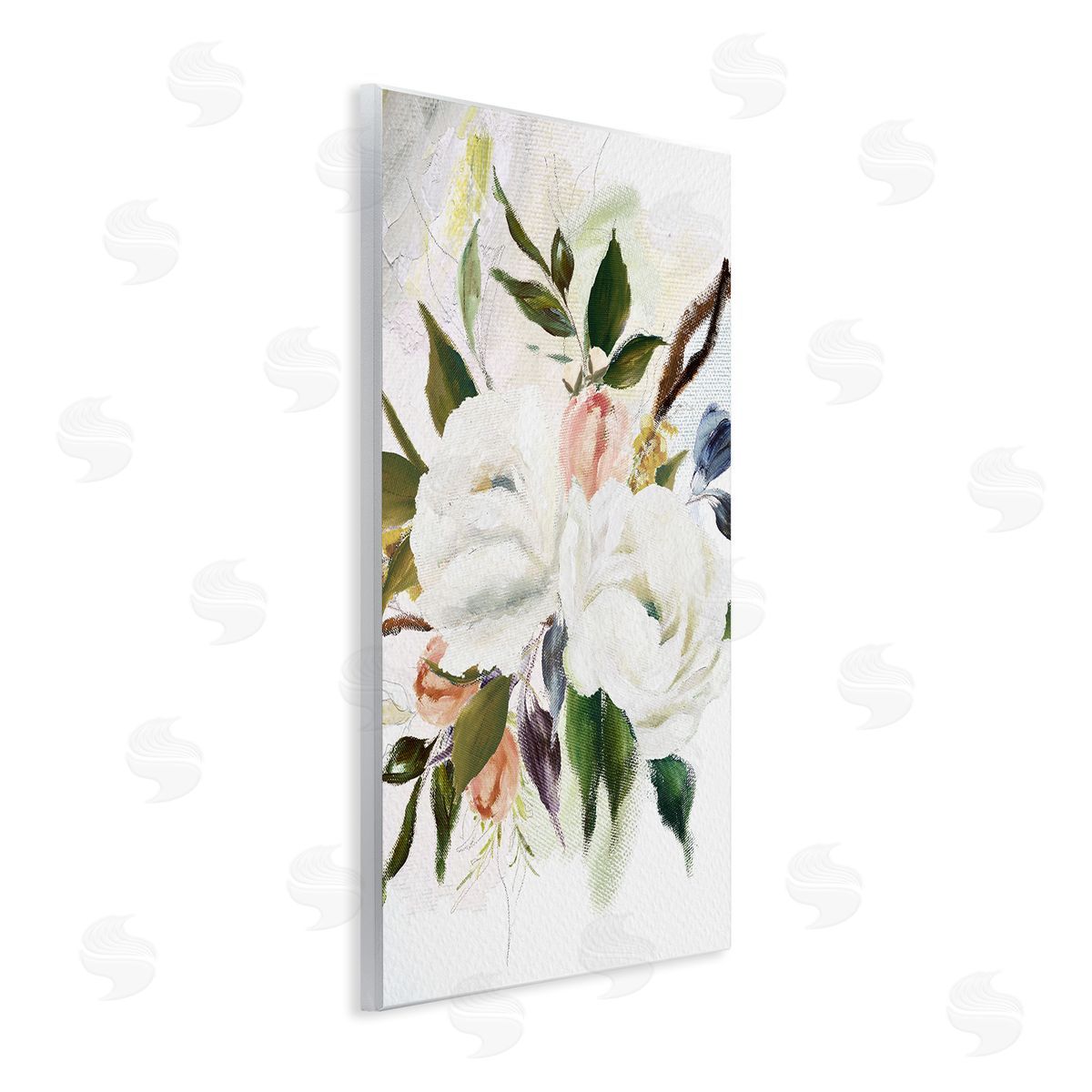 Amy Brinkman White Pink Mixed Flower Buds Blooming Classic Painting  Wall Plaque Art Print