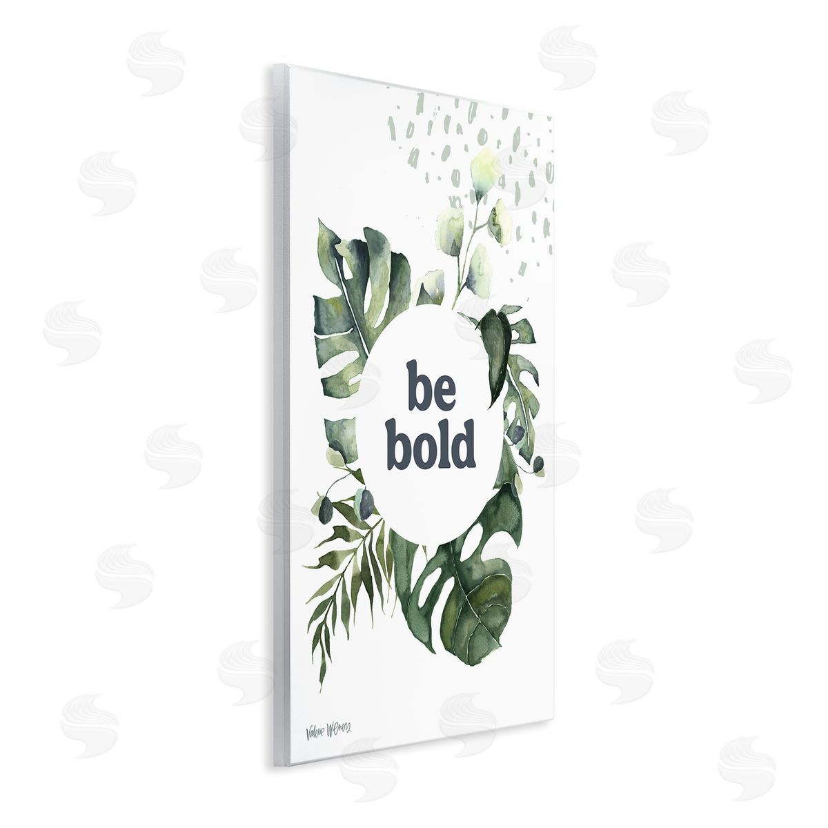 Valerie Wieners Be Bold Phrase Text Botanical Leaf Wall Plaque Art Print