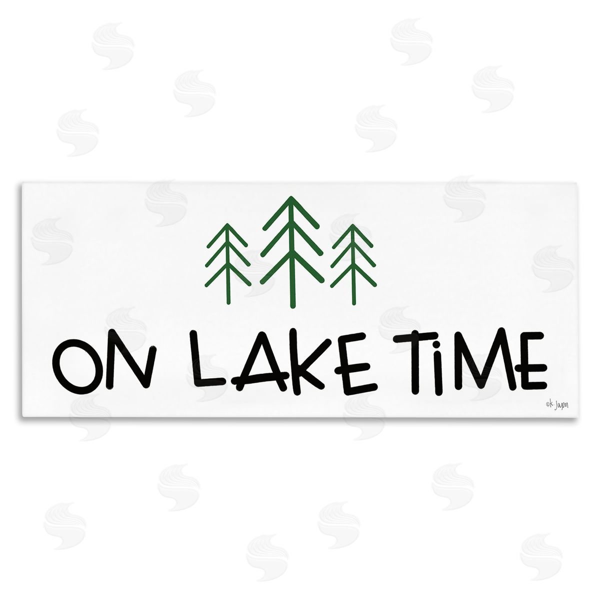 Jaxn Blvd. On Lake Time Phrase Typography Pine Tree Doodle