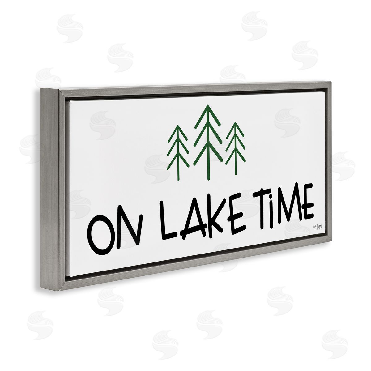Jaxn Blvd. On Lake Time Phrase Typography Pine Tree Doodle