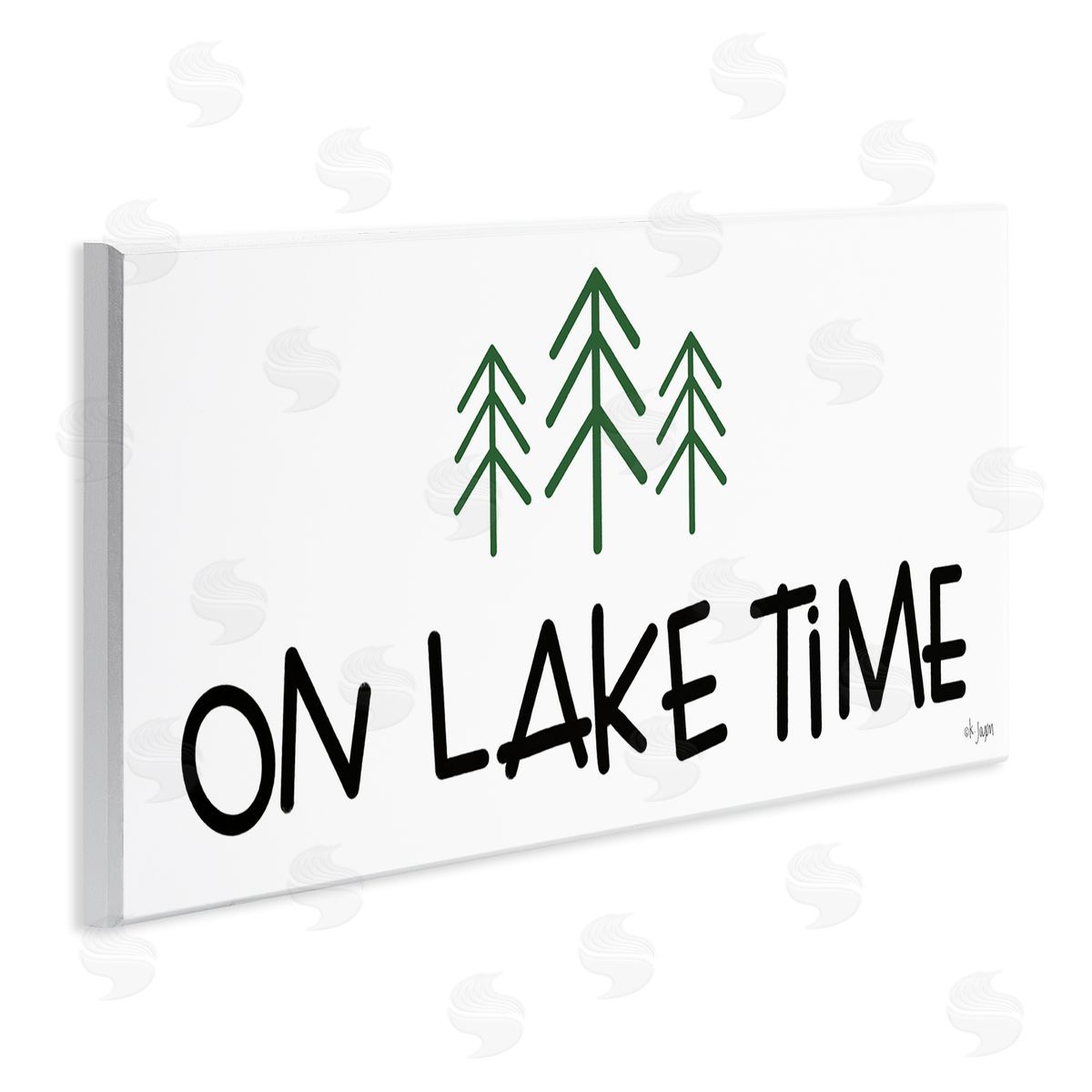 Jaxn Blvd. On Lake Time Phrase Typography Pine Tree Doodle