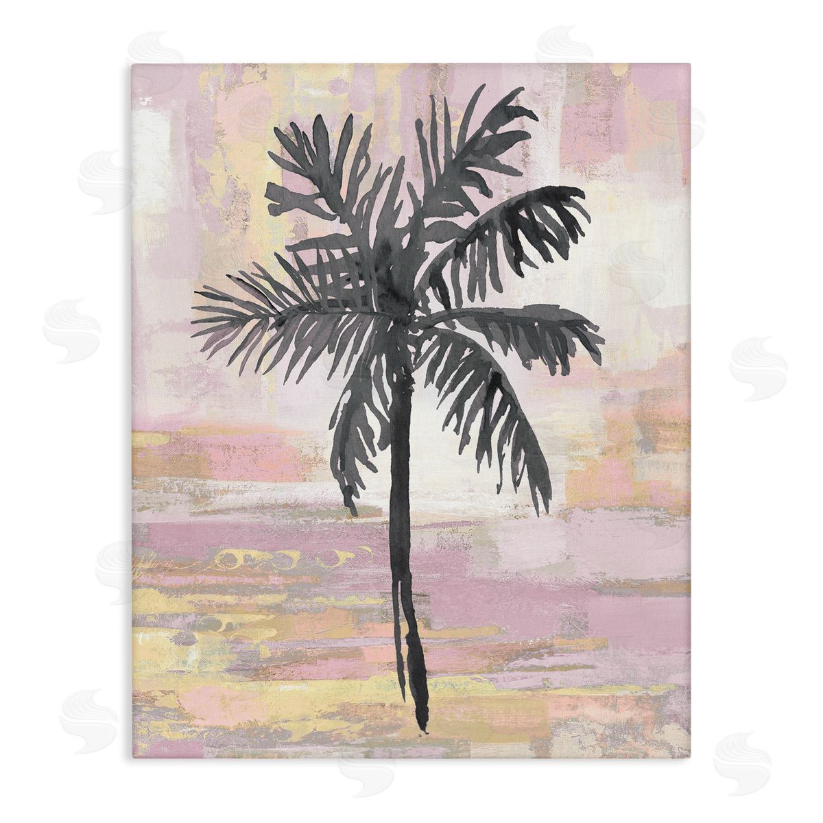 Kristen Drew Pastel Pink Palm Tree Tropical Abstract  Stretched Canvas Wall Art Print