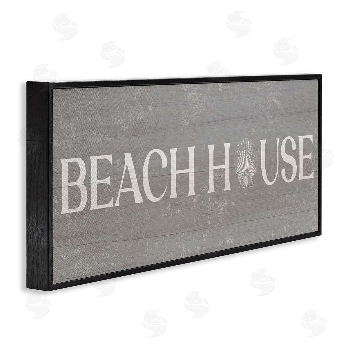 Stupell Studio Beach House Vintage Sign Rustic Shell Design