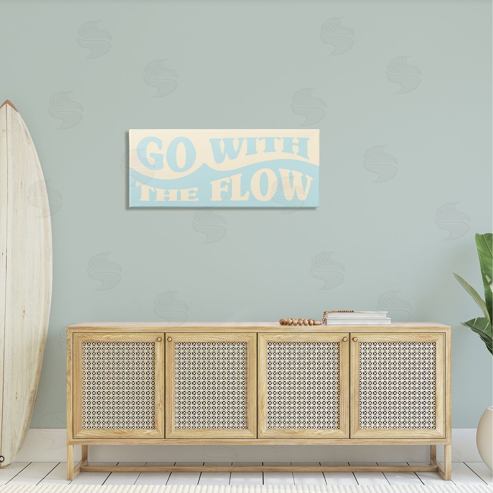 Stupell Studio Go With The Flow Vintage Water Wave Typography