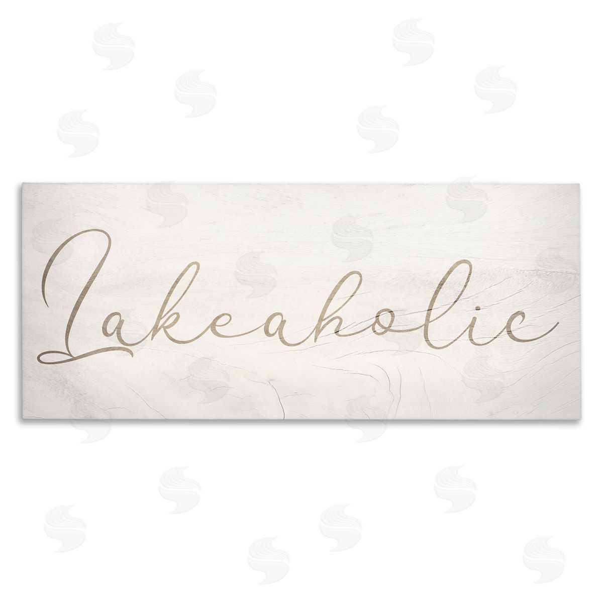 Stupell Studio Lakeaholic Shabby Chic Calligraphy Text Rustic Background