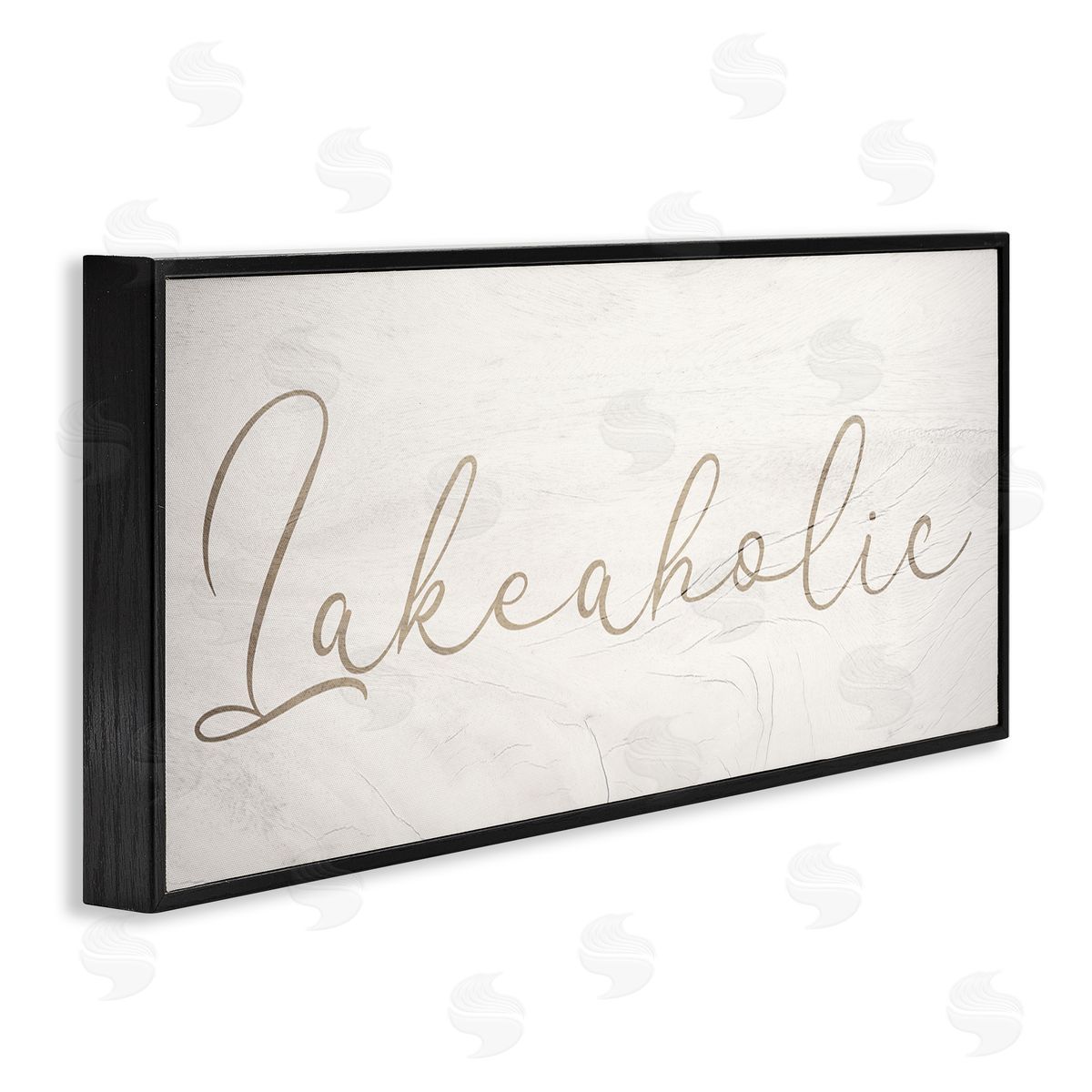 Stupell Studio Lakeaholic Shabby Chic Calligraphy Text Rustic Background