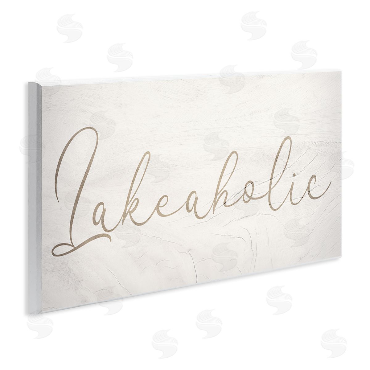 Stupell Studio Lakeaholic Shabby Chic Calligraphy Text Rustic Background