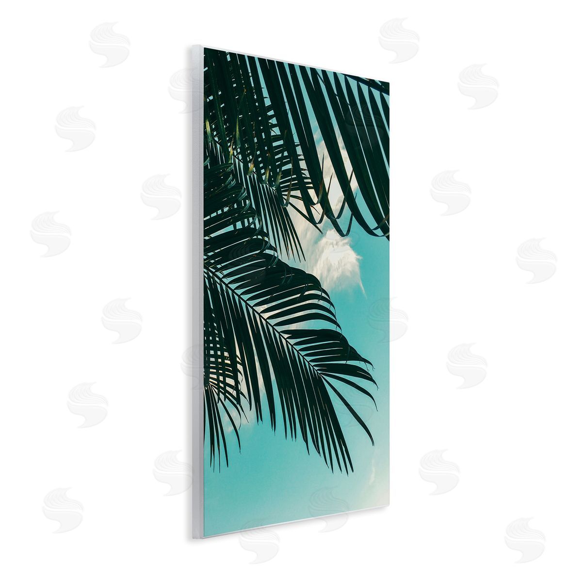 Amy Brinkman Bright Tropical Palm Tree Leaves Against Blue Sky Wall Plaque Art Print