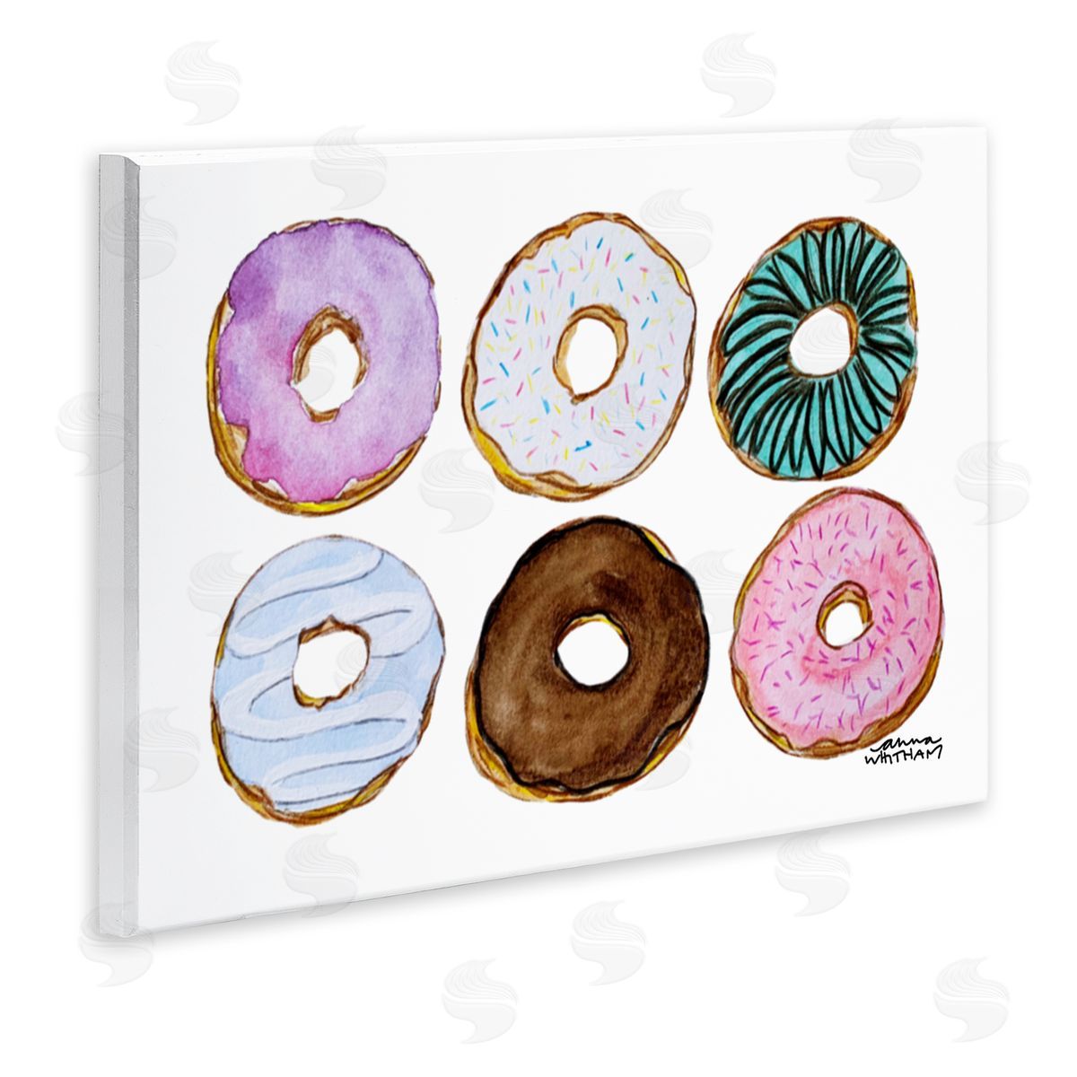 Anna Whitham Various Trendy Frosted Sprinkled Donuts Pastries Dessert Wall Plaque Art Print