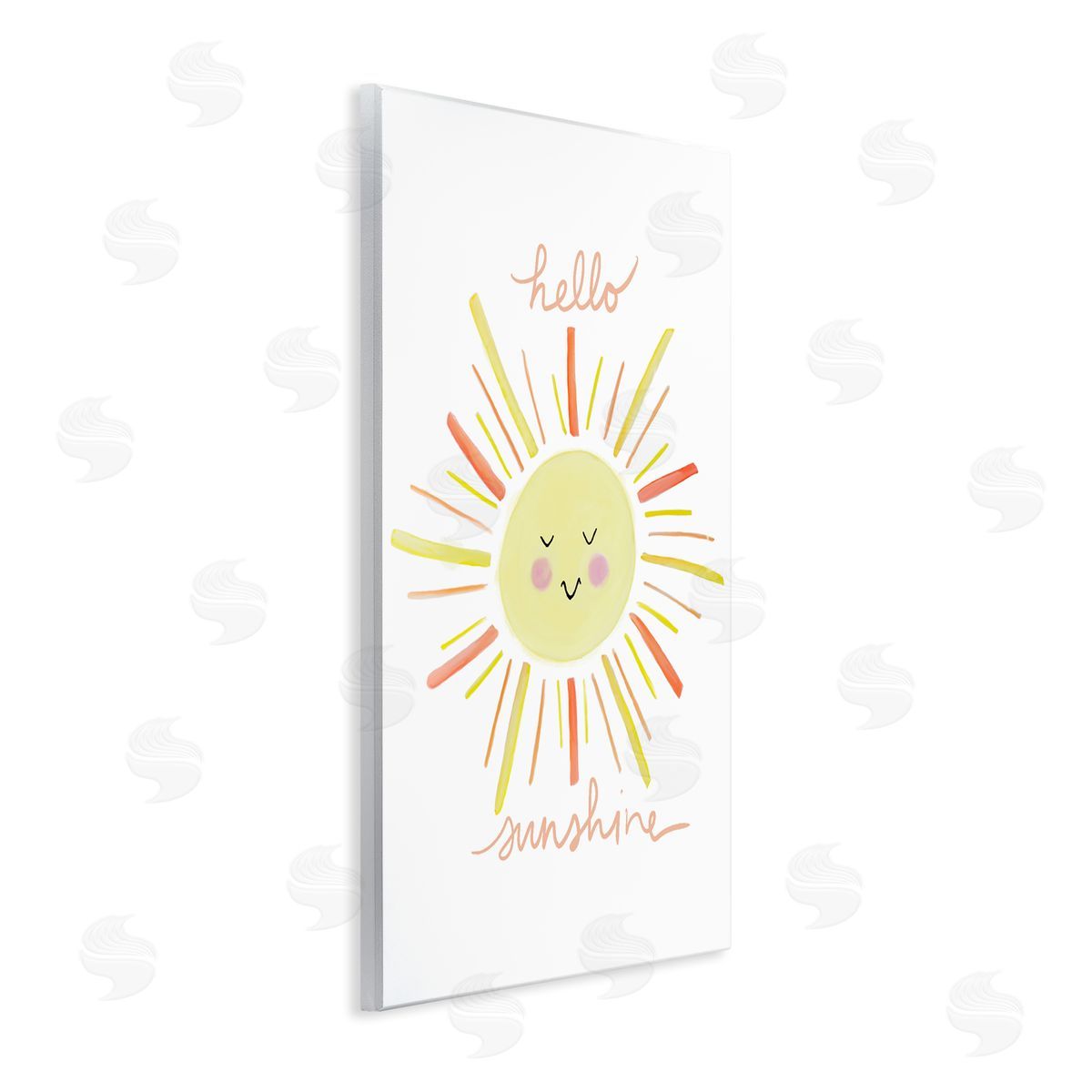 Anna Whitham Hello Sunshine Endearing Smiling Sun Rays Cursive Wall Plaque Art Print