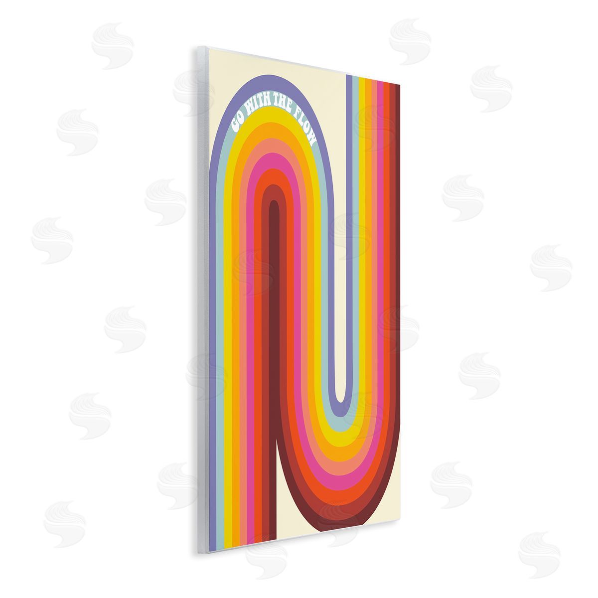 Arrolynn Weiderhold Go With The Flow Fluid Rainbow Stripes Pattern Wall Plaque Art Print