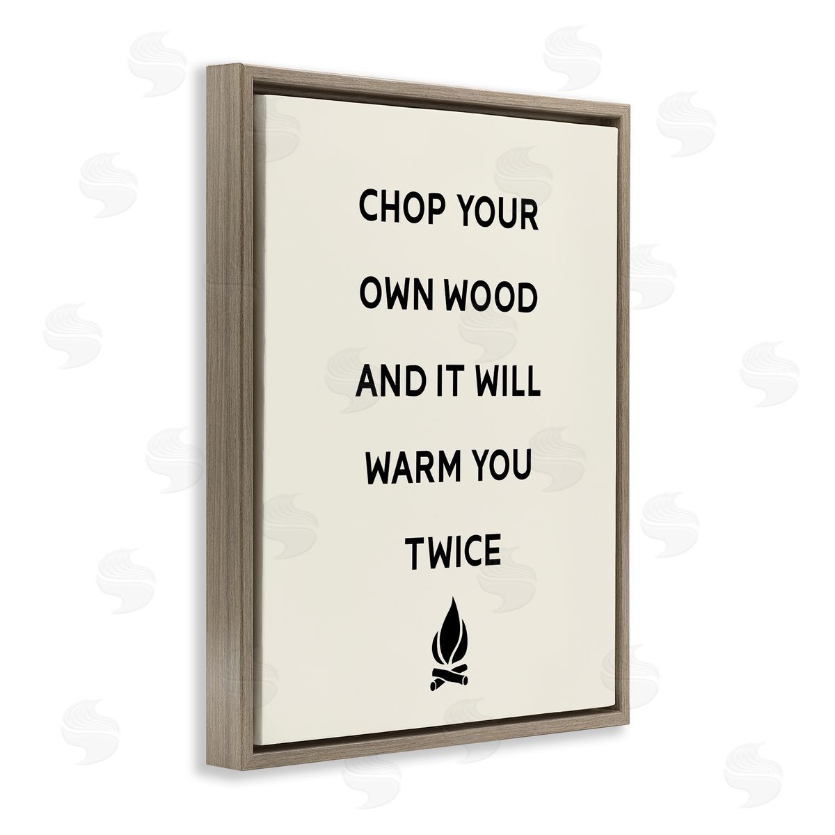 Stupell Studio Chop Your Own Wood Motivational Phrase Camping Lodge  Brown Floating Frame Canvas Wall Art Print