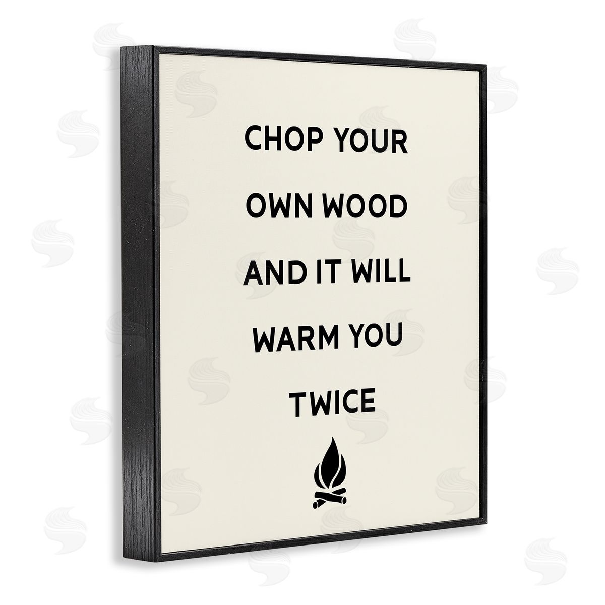 Stupell Studio Chop Your Own Wood Motivational Phrase Camping Lodge  Black Framed Giclee Wall Art Print