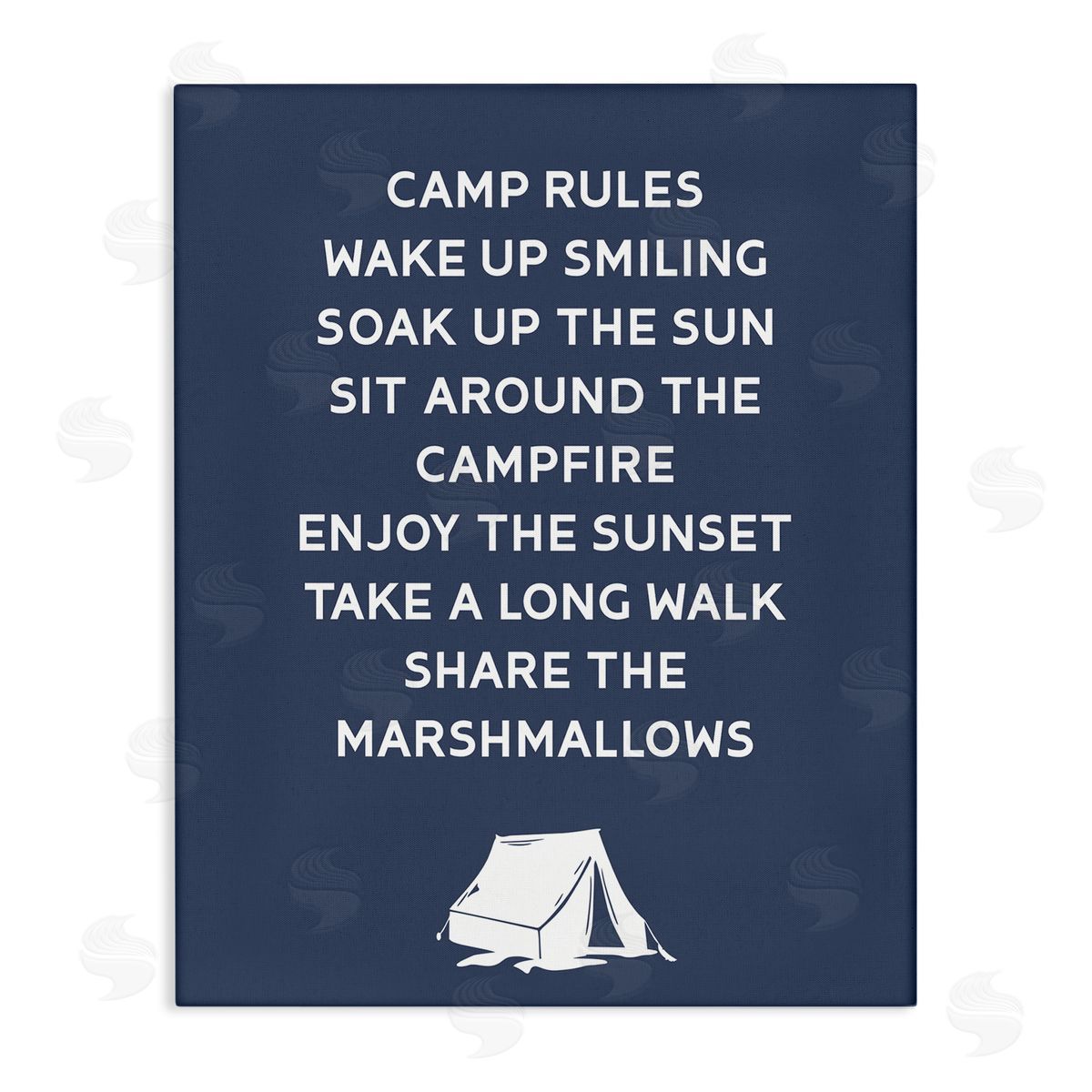 Stupell Studio Camp Rules Text Sign Enjoy Camping Tent  Stretched Canvas Wall Art Print
