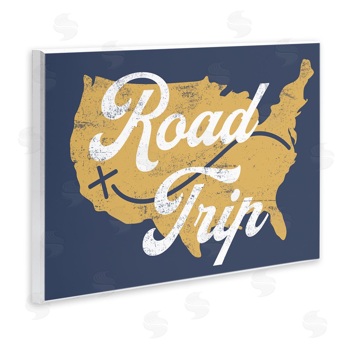 Stupell Studio Road Trip Vintage Text Traveling Country Map  Wall Plaque Art Print