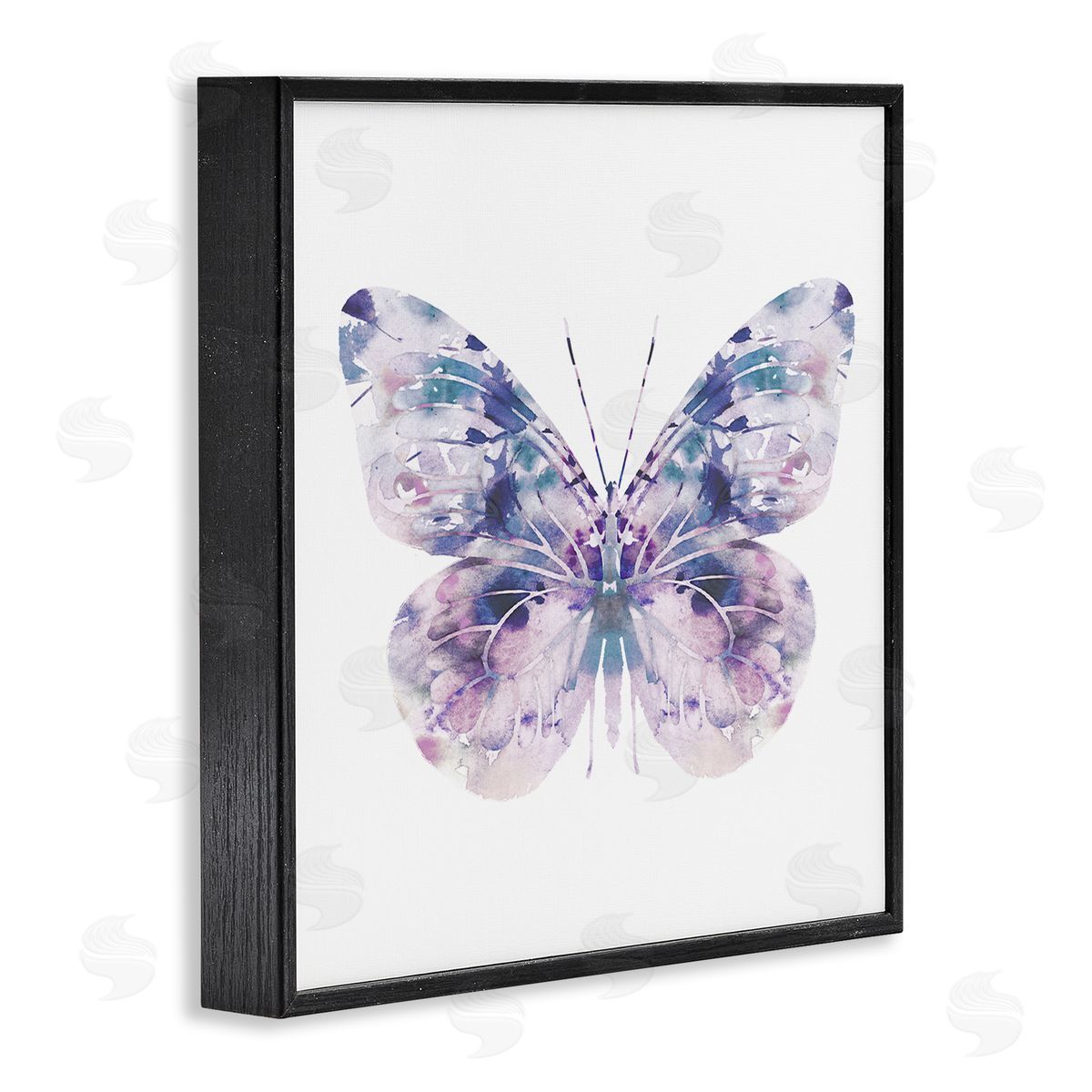 Delicate Purple Butterfly Wings Black Frame Print Wall Art, Home Decor by Leah Straatsma