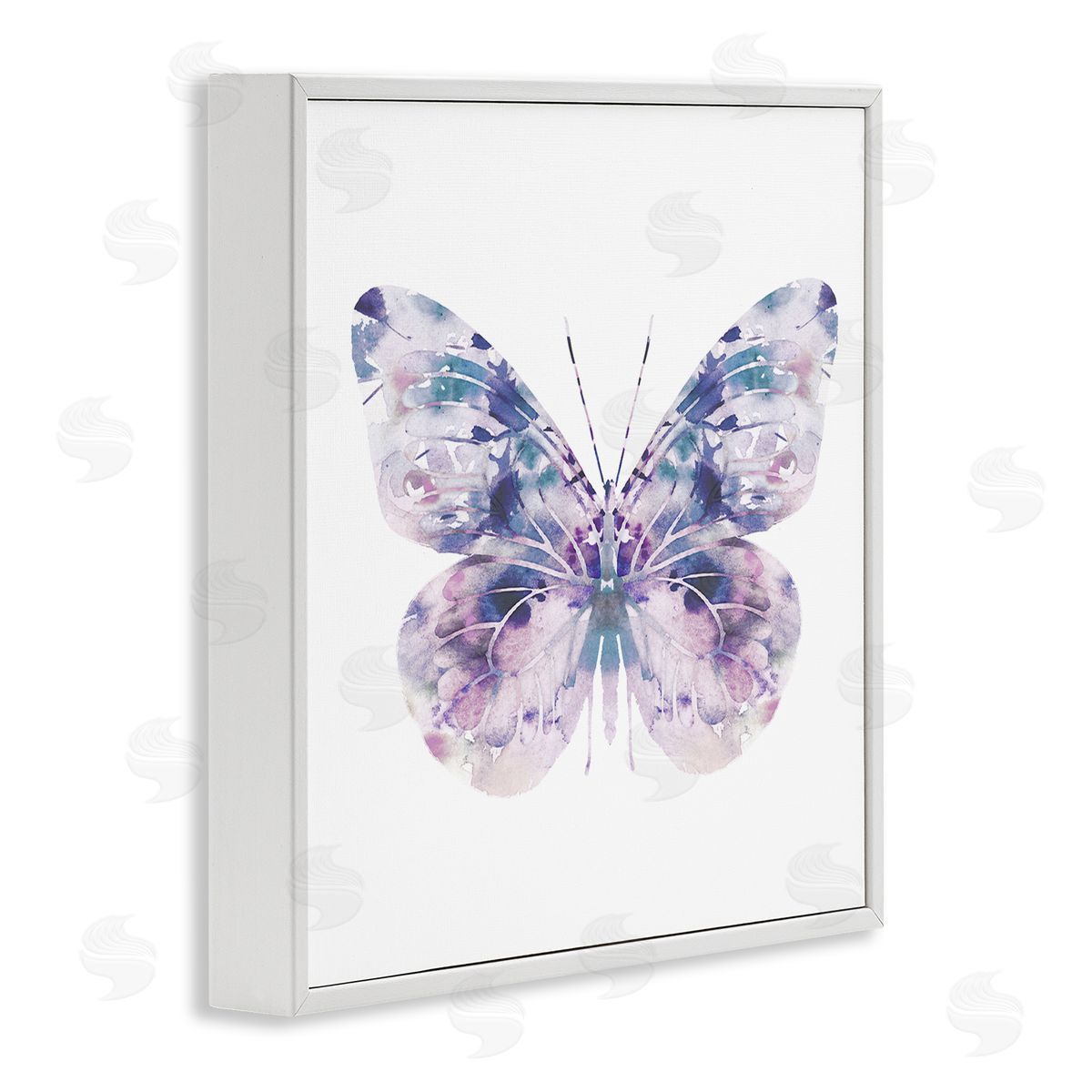 Delicate Purple Butterfly Wings White Frame Print Wall Art, Home Decor by Leah Straatsma
