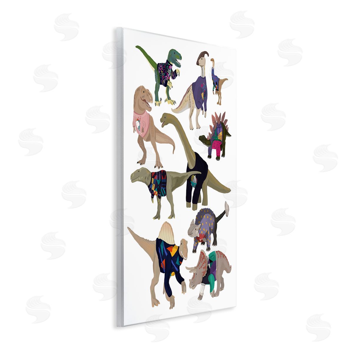 Hanna Melin Quirky Sweater Trend Dinosaurs Vintage Fashion  Wall Plaque Art Print
