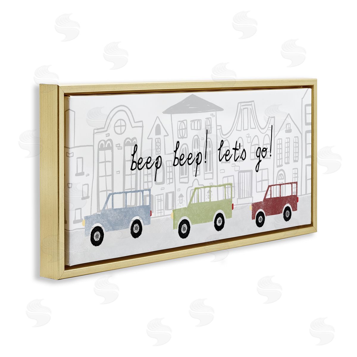 Stupell Studio Beep Let's Go Stylish City Cars Driving Urban Streets