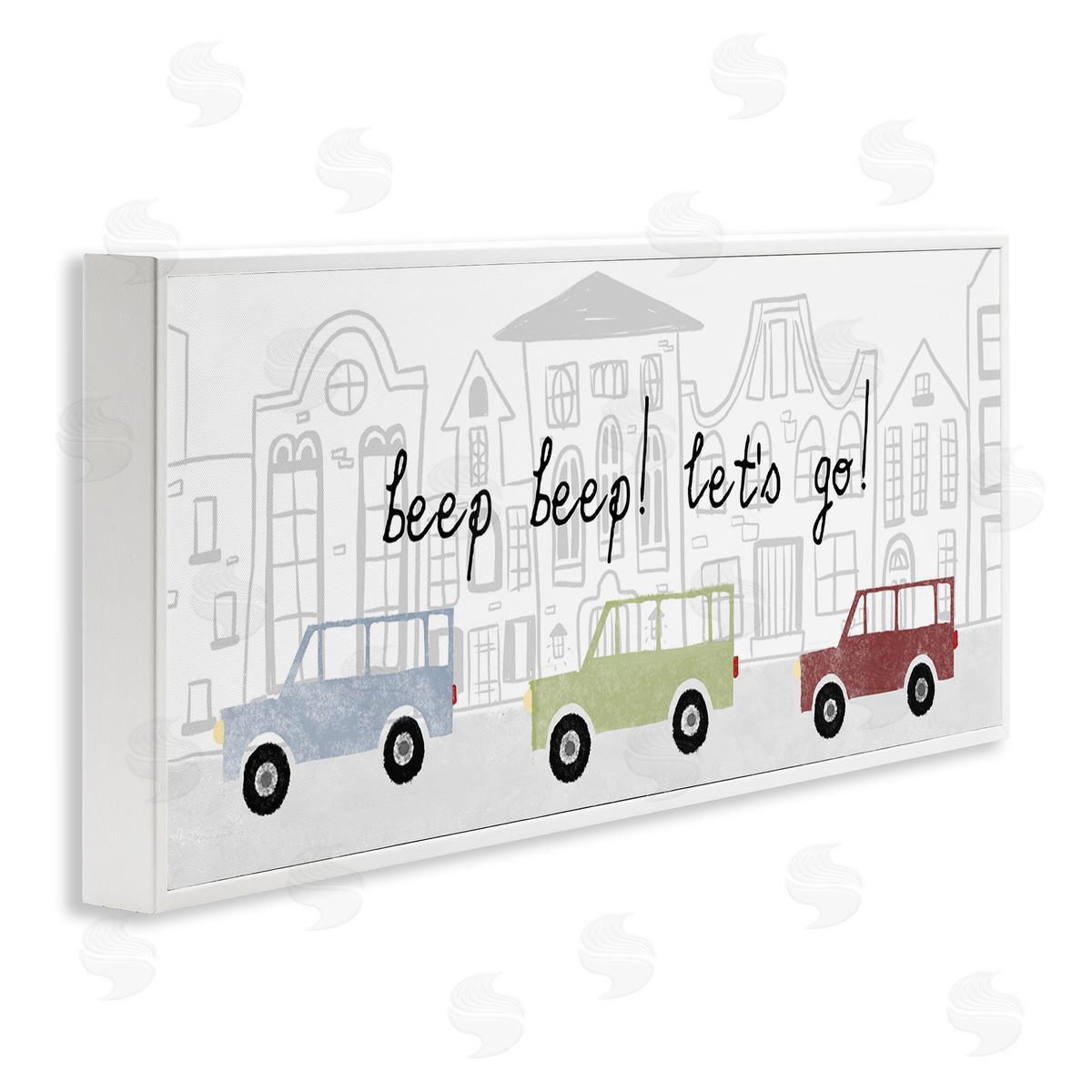 Stupell Studio Beep Let's Go Stylish City Cars Driving Urban Streets