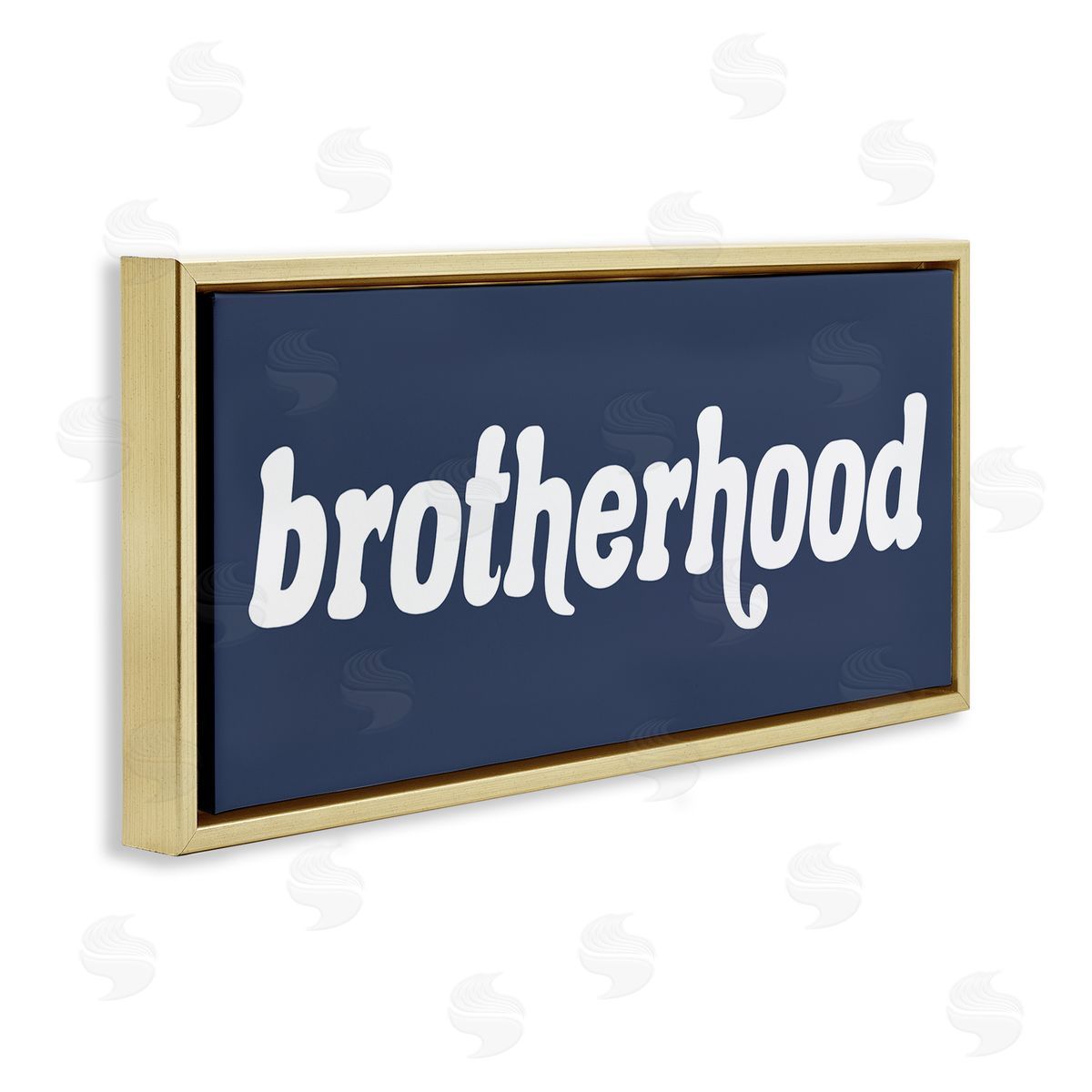 Stupell Studio Brotherhood Typography Text Blue Text Sign White Accent