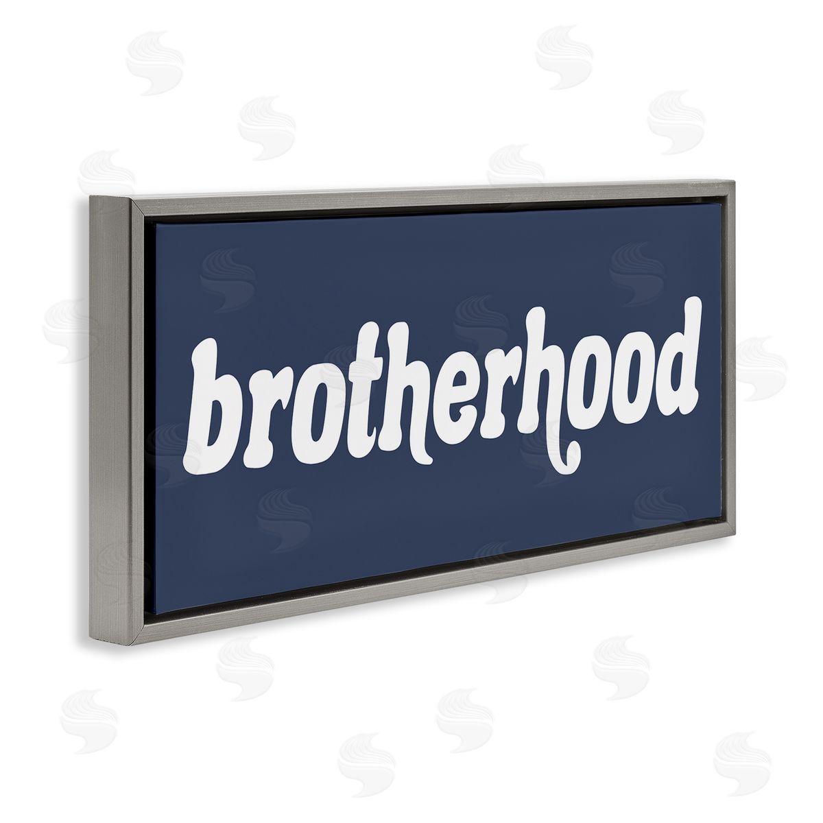 Stupell Studio Brotherhood Typography Text Blue Text Sign White Accent