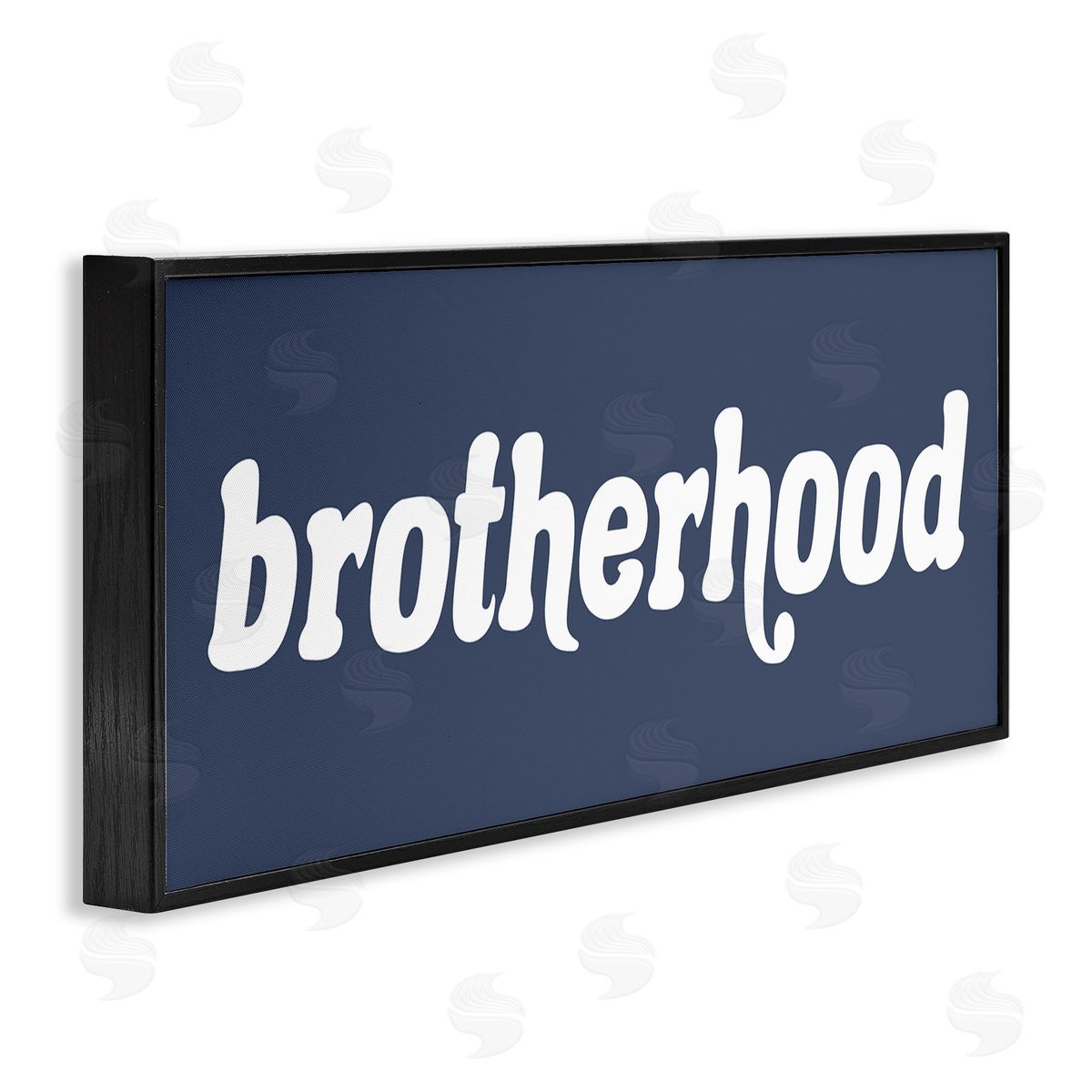 Stupell Studio Brotherhood Typography Text Blue Text Sign White Accent