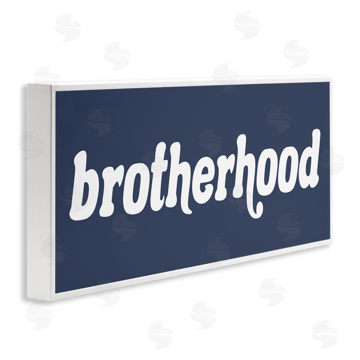 Stupell Studio Brotherhood Typography Text Blue Text Sign White Accent