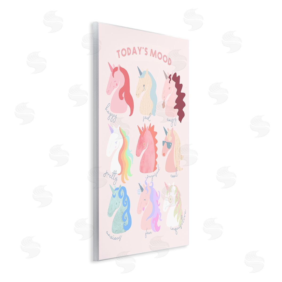 Stupell Studio Todays Mood Chic Trendy Unicorns Feelings in  Wall Plaque Art Print