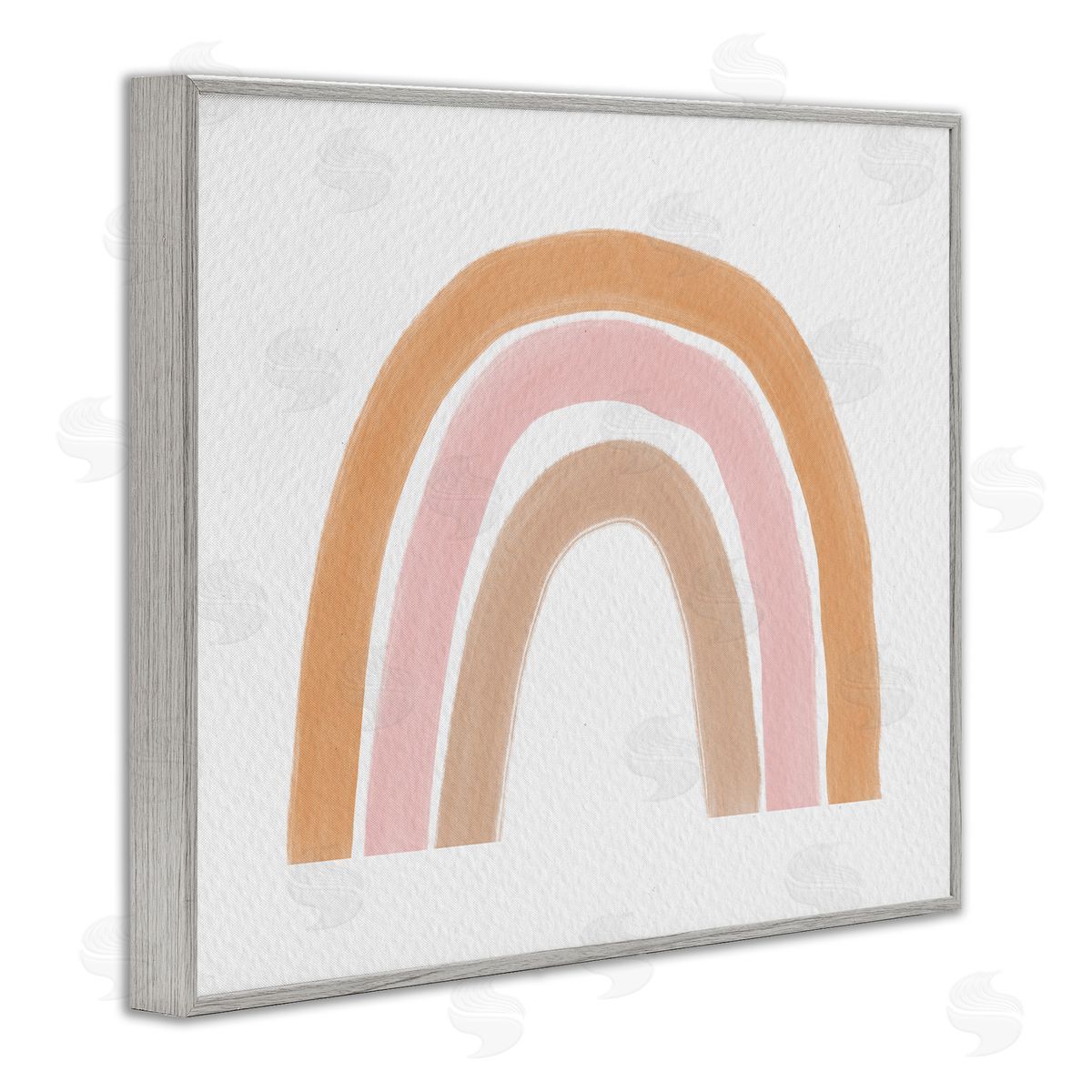 Amy Brinkman Neutral Pinks Rainbow Symbol Casual Stripes Gray Framed Giclee Wall Art Print