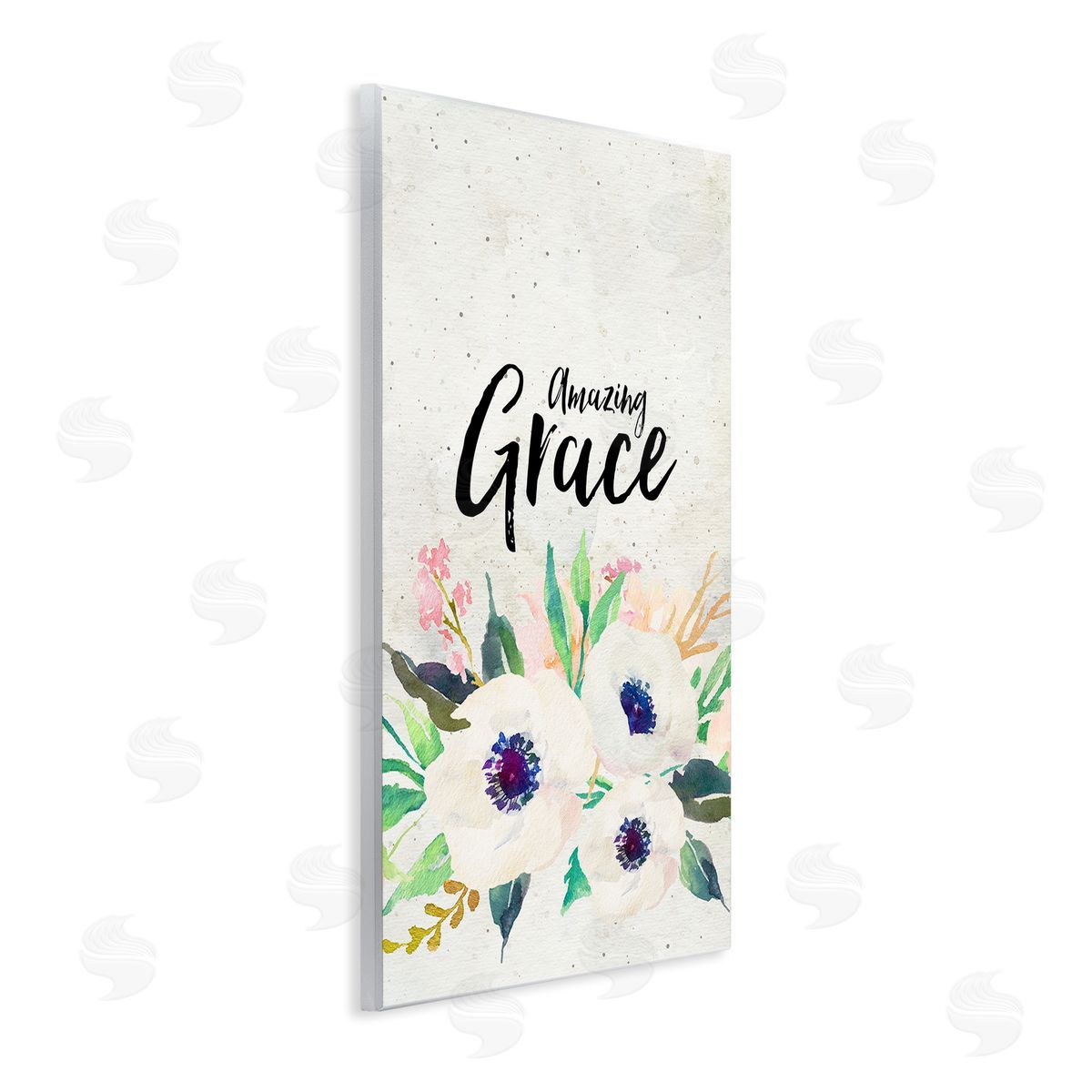 Amy Brinkman Amazing Grace Calligraphy White Flower Blossom Botanicals Wall Plaque Art Print