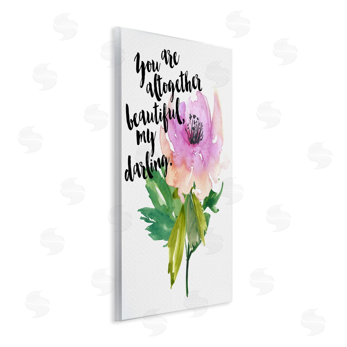 Amy Brinkman You Are Beautiful Calligraphy Quote Floral Watercolor Effect  Wall Plaque Art Print