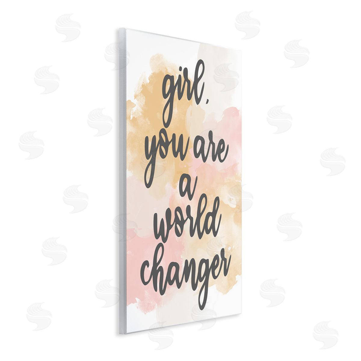 Kim Allen World Changer Girl Empowering Pastel Calligraphy Phrase  Wall Plaque Art Print