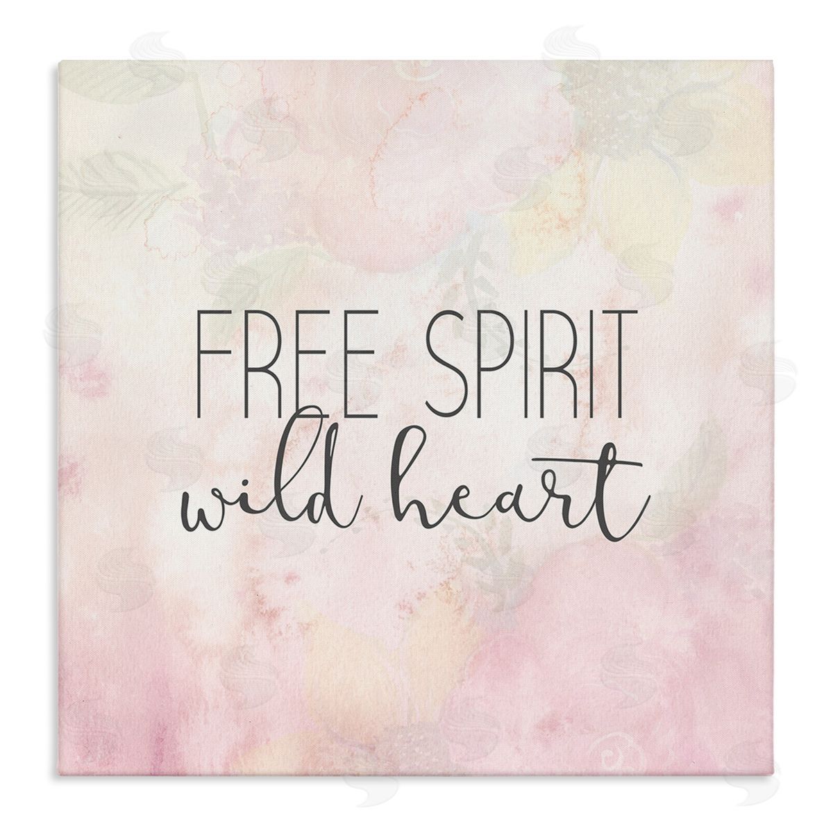 Kim Allen Free Spirit Wild Heart Inspirational Pastel Watercolor  Stretched Canvas Wall Art Print