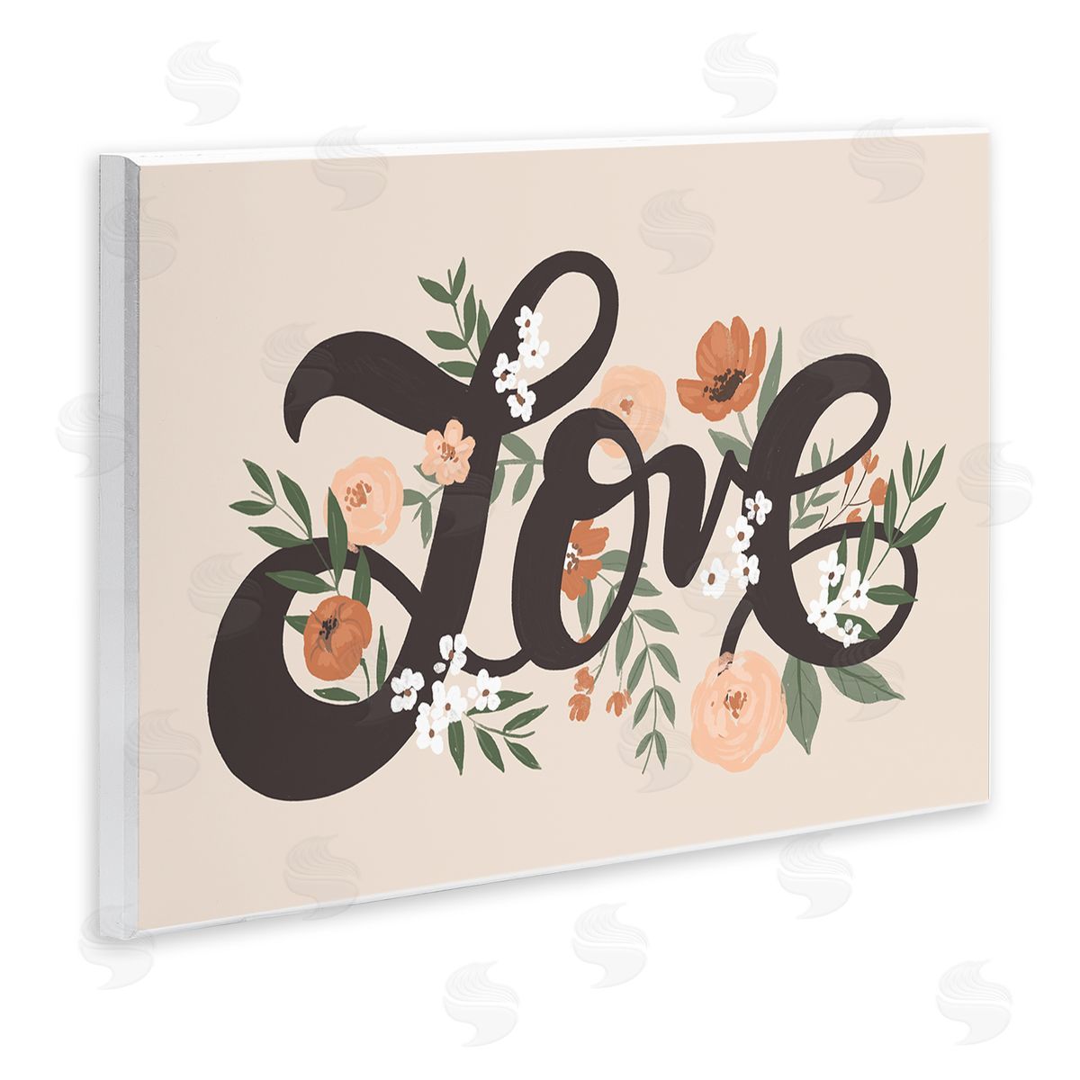 Loni Harris Vintage Love Word Botanical Flowers Weaving Wall Plaque Art Print
