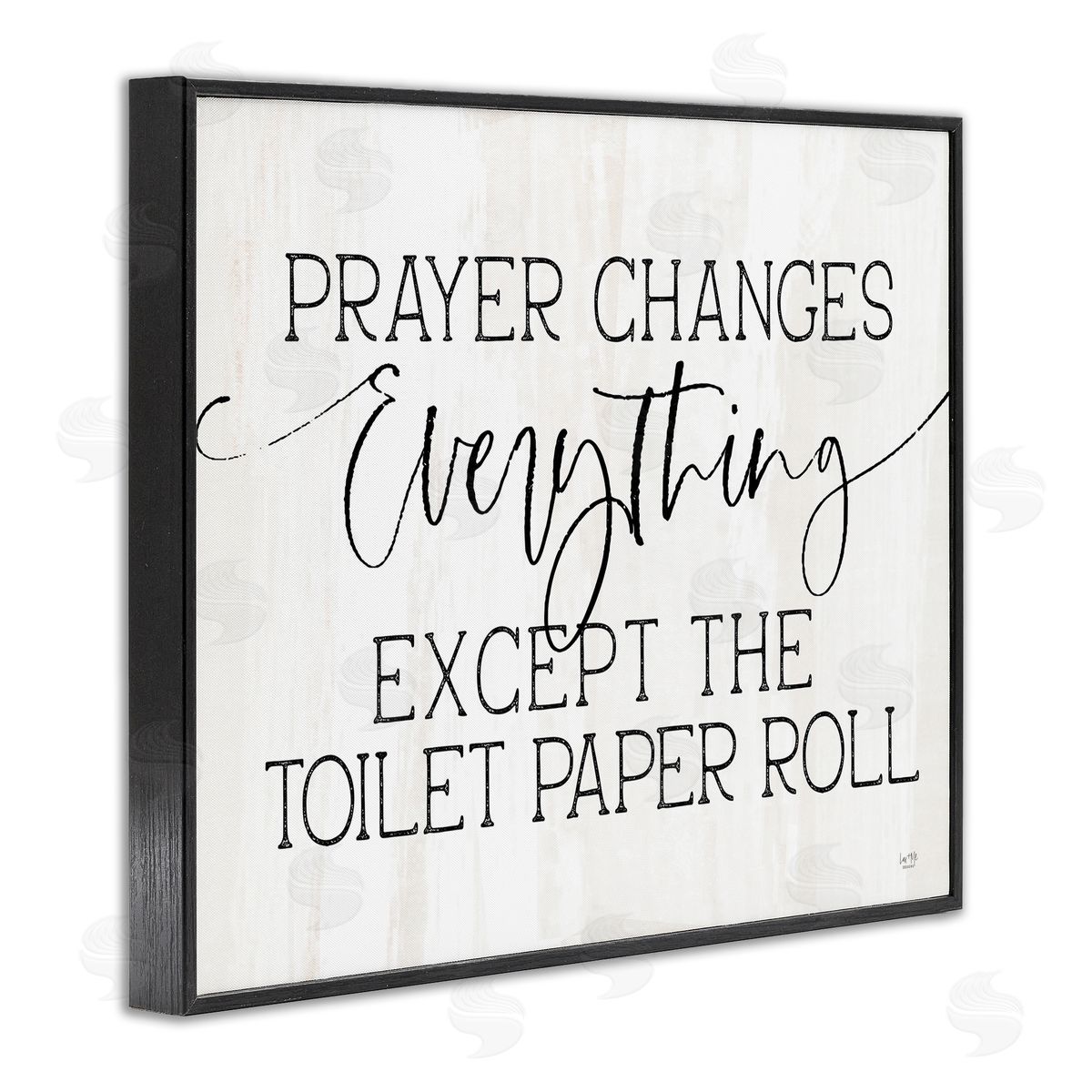 Lux + Mes Prayer Changes Everything Funny Religious Bathroom Quote Black Framed Giclee Wall Art Print