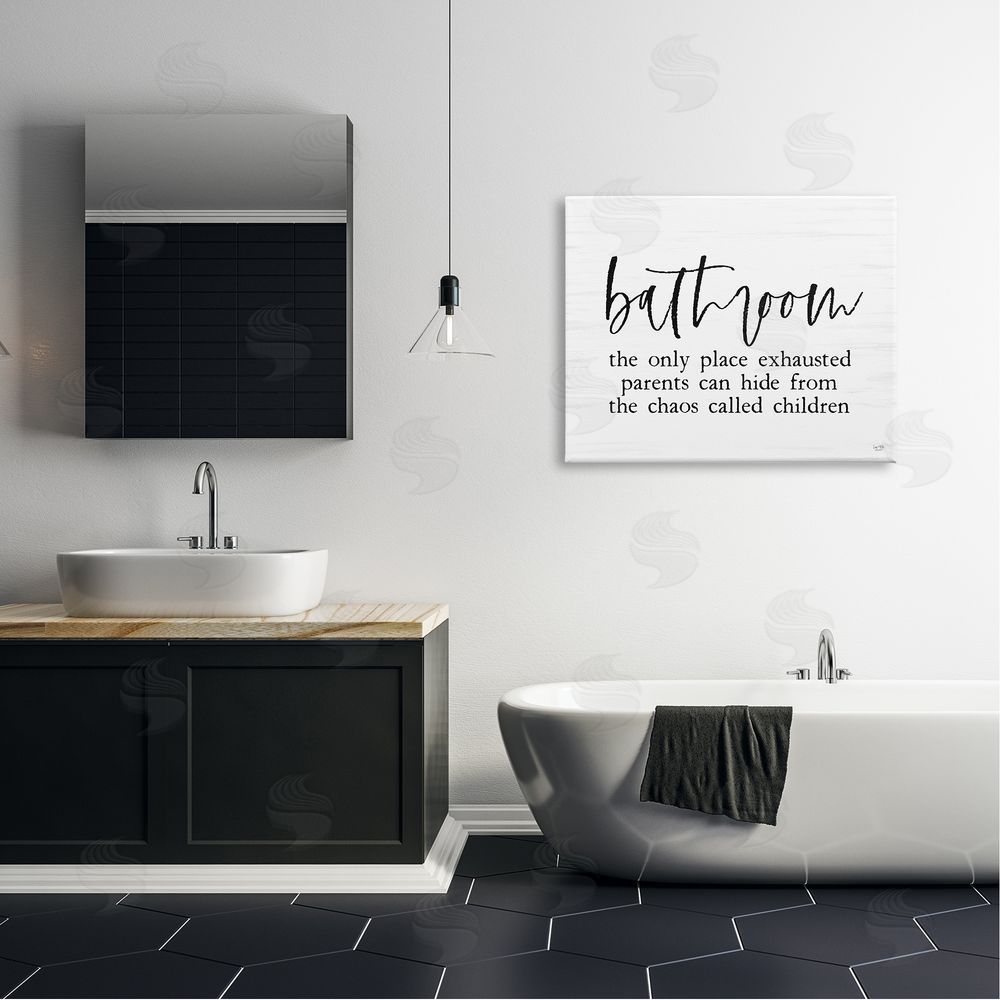 Lux + Mes Humorous Bathroom Family Quote Parents & Children  Canvas Wall Art Print in Room
