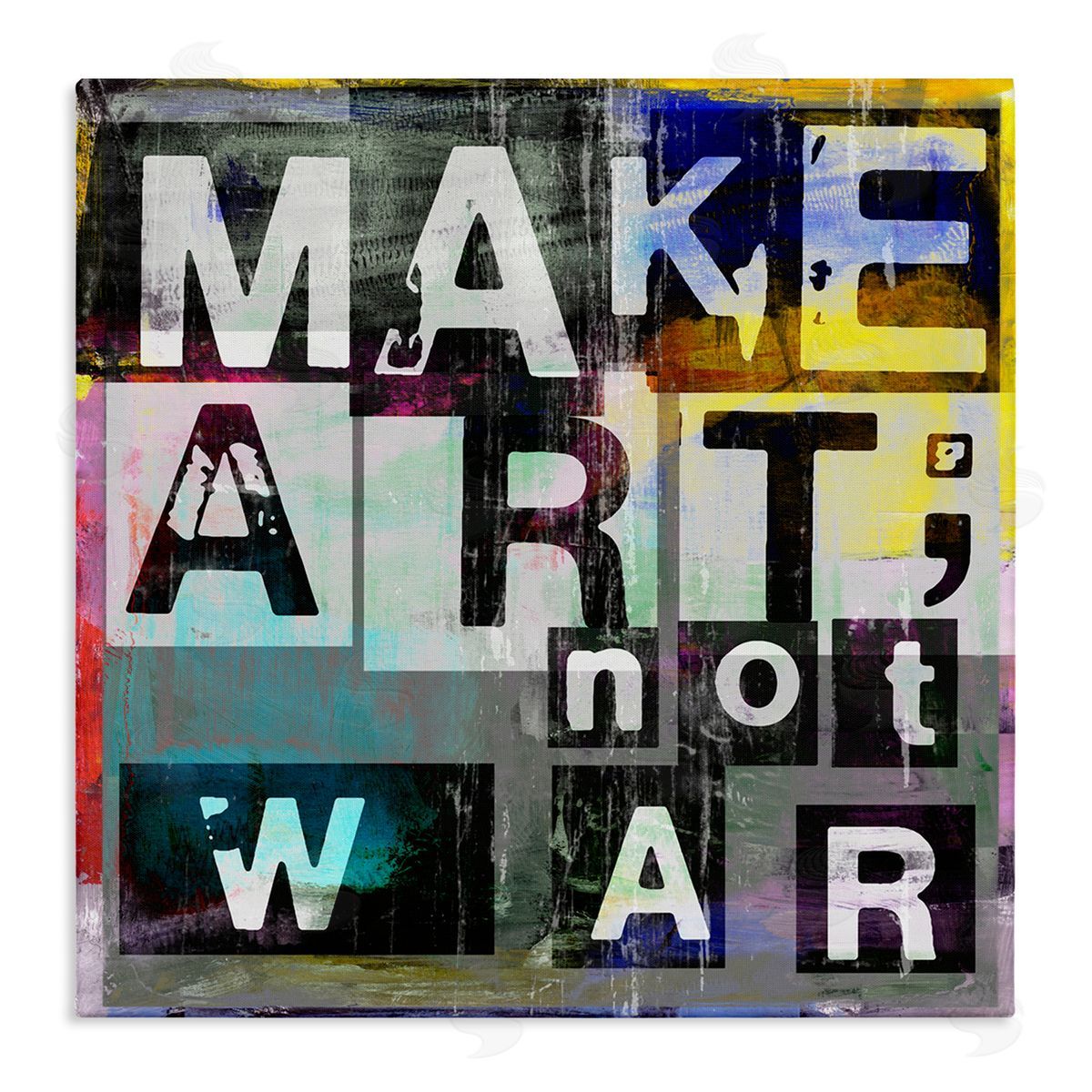 Sven Pfrommer Make Art Not War Quirky Modern Typography Letters  Stretched Canvas Wall Art Print