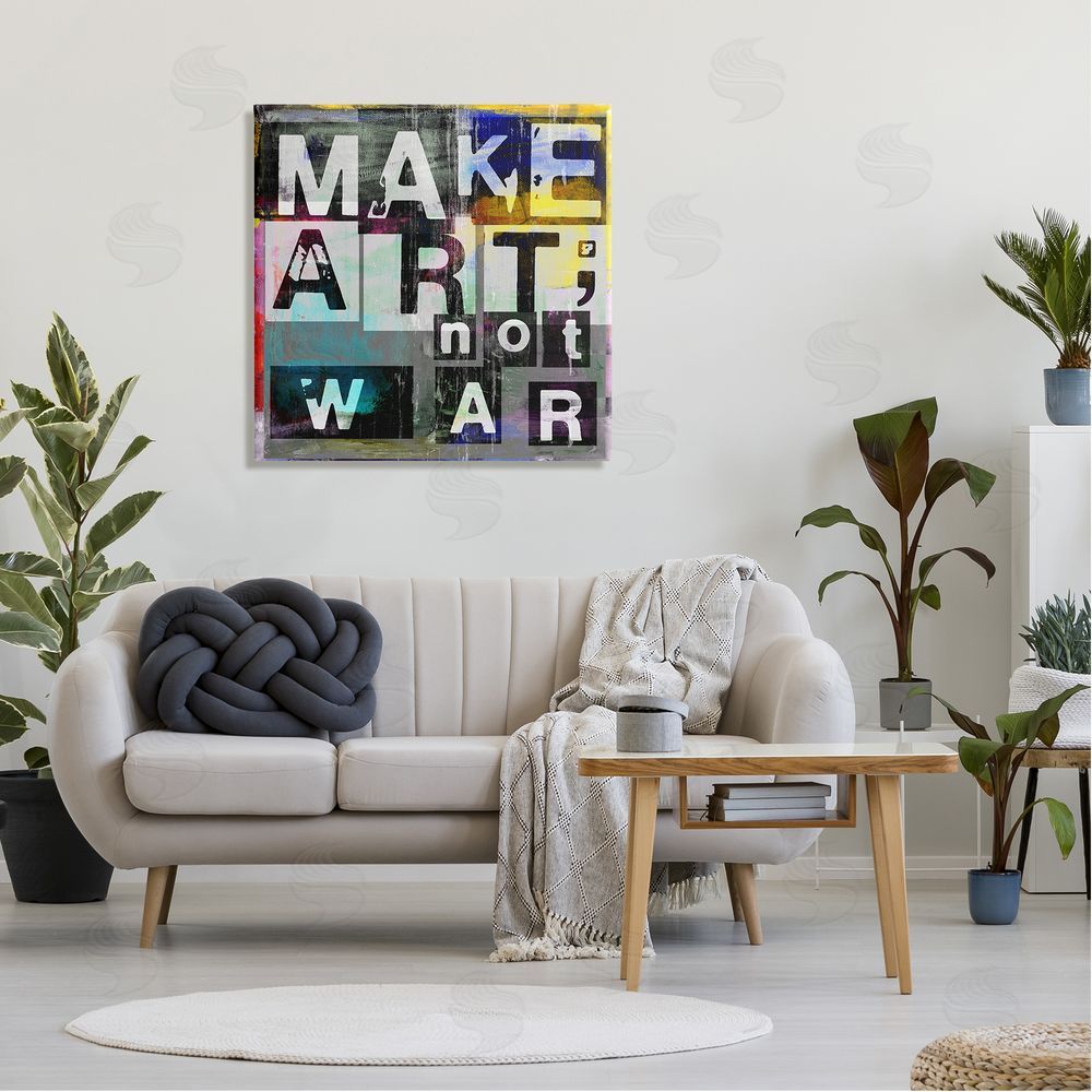 Sven Pfrommer Make Art Not War Quirky Modern Typography Letters  Canvas Wall Art in Room