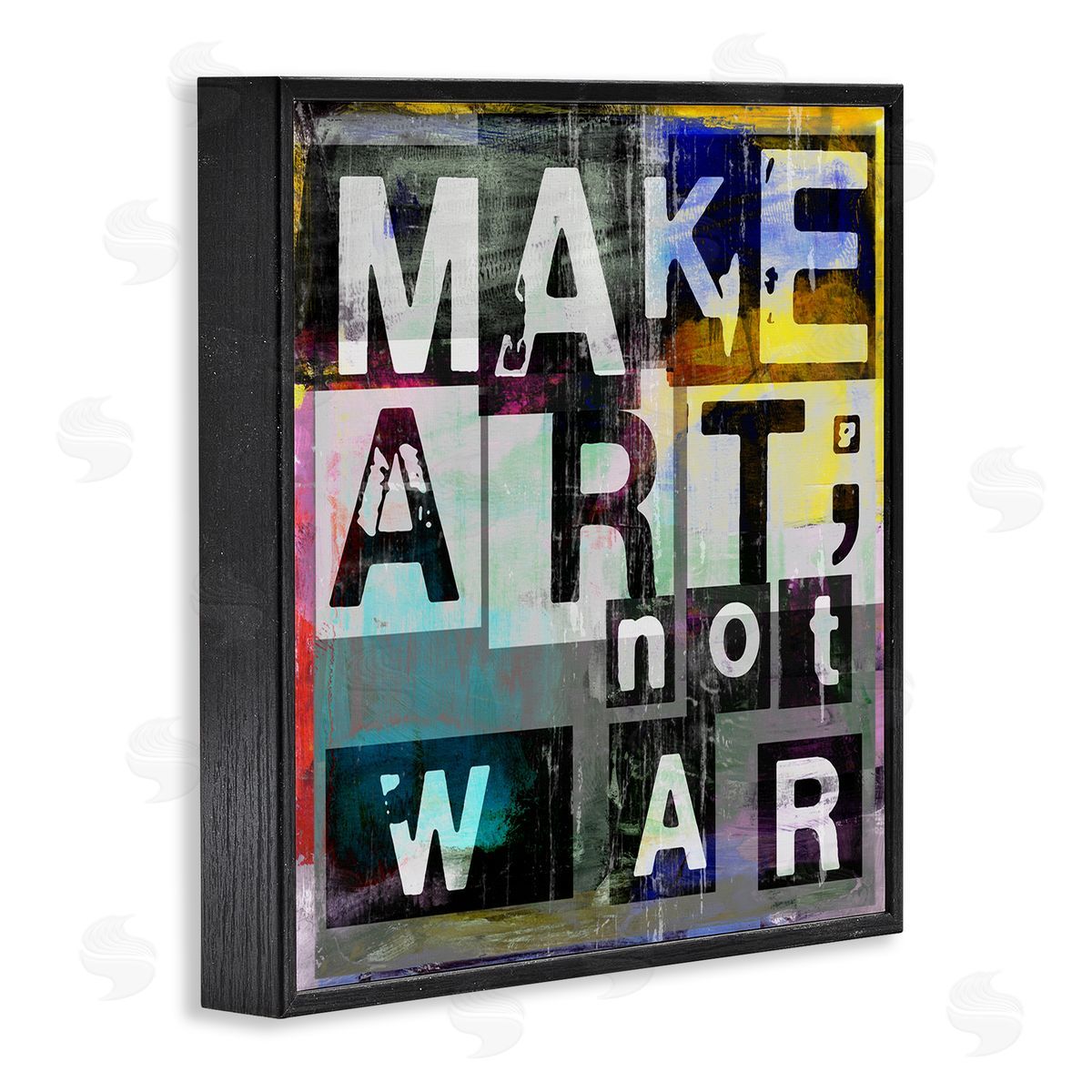 Sven Pfrommer Make Art Not War Quirky Modern Typography Letters  Black Framed Glicee Wall Art Print