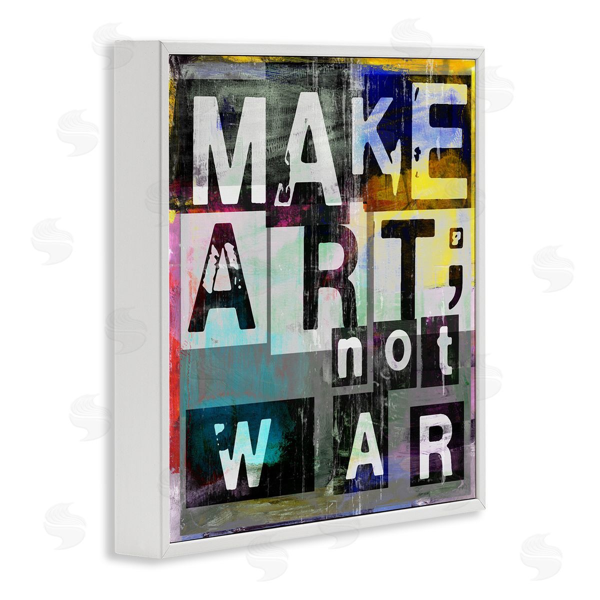 Sven Pfrommer Make Art Not War Quirky Modern Typography Letters  White Framed Glicee Wall Art Print