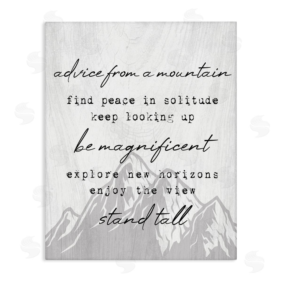 Stupell Studio Advice From Mountains Rustic Motivational Adventure Quote  Stretched Canvas Wall Art Print